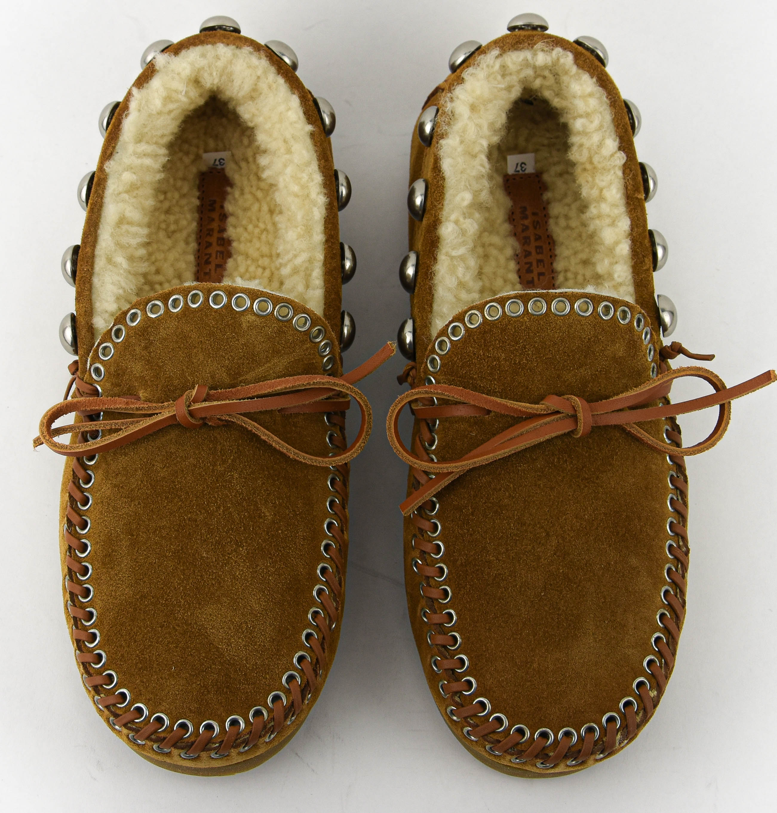 ISABEL MARANT SHEARLING LOAFER COGNAC