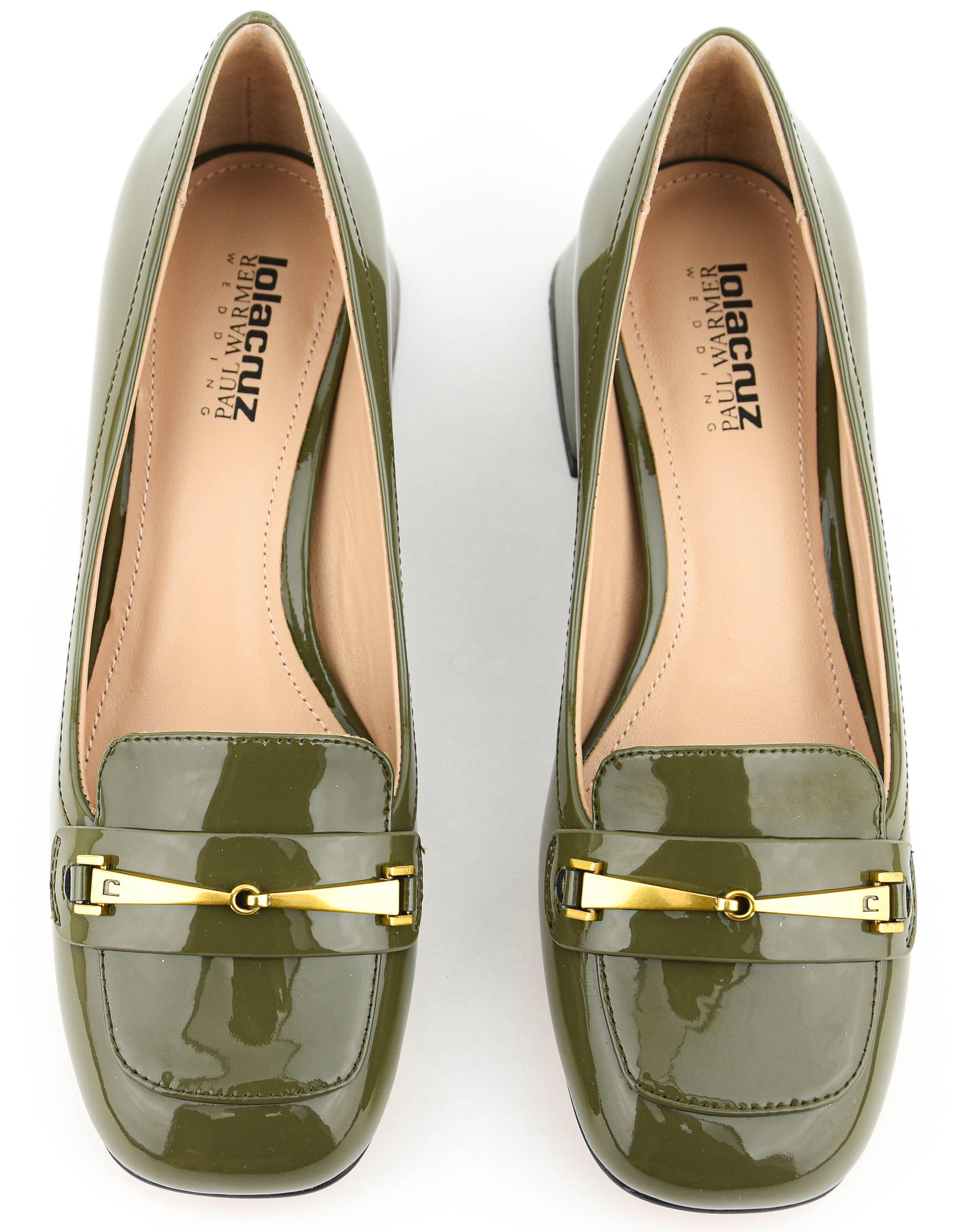 LOLA CRUZ X PAUL WARMER CLOVER PUMP OLIVE