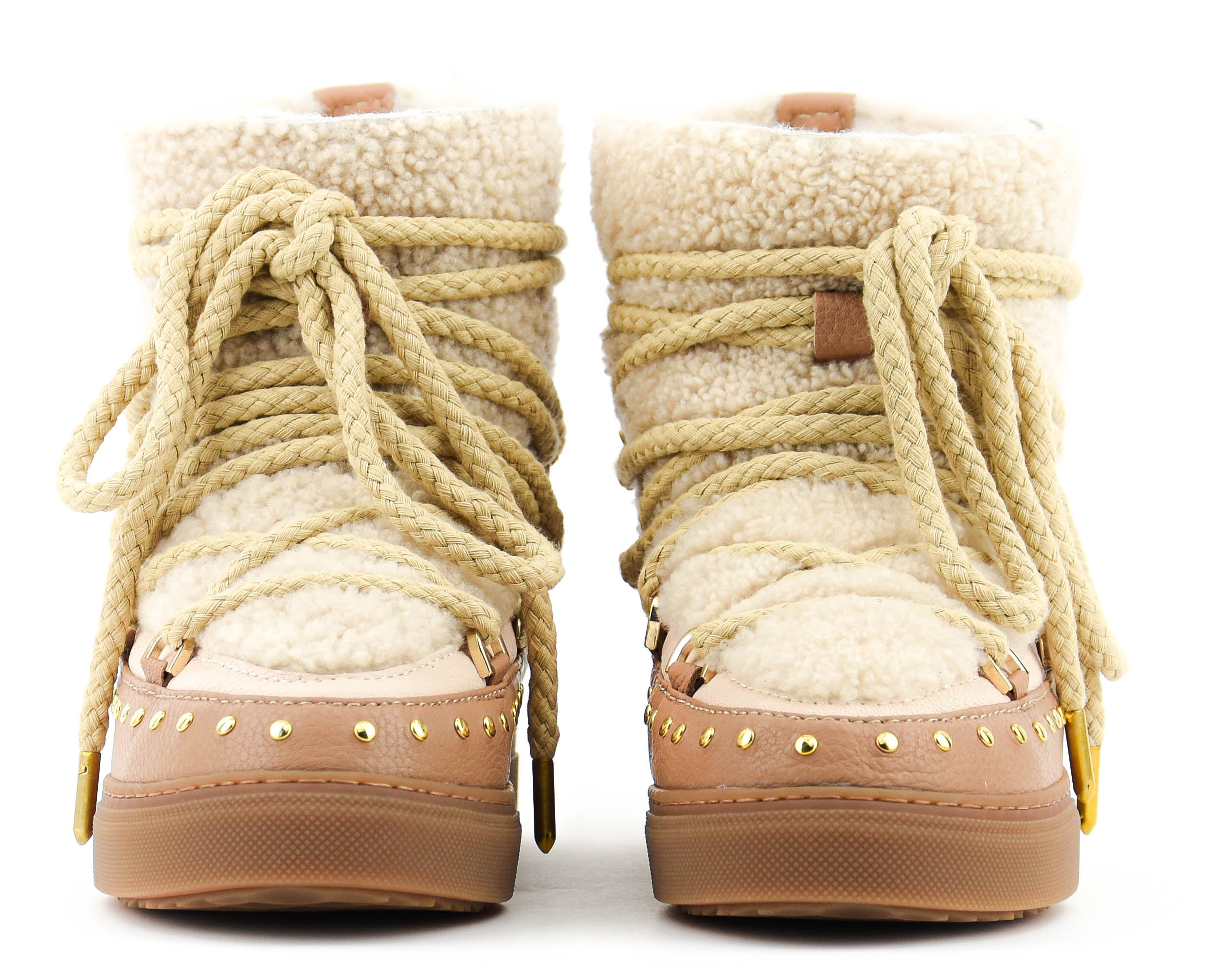 INUIKII CURLY ROCK WEDGE BEIGE