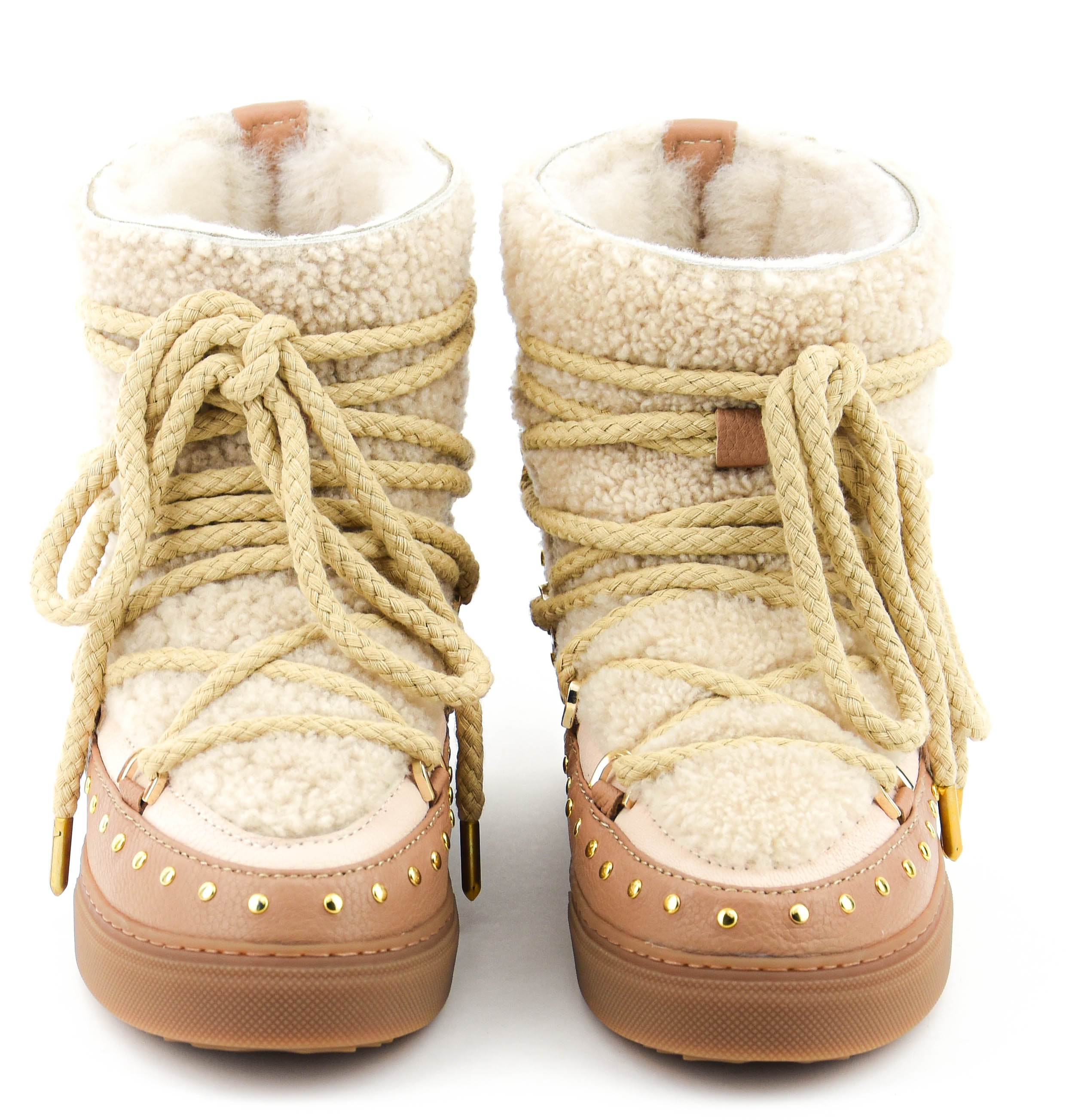 INUIKII CURLY ROCK WEDGE BEIGE