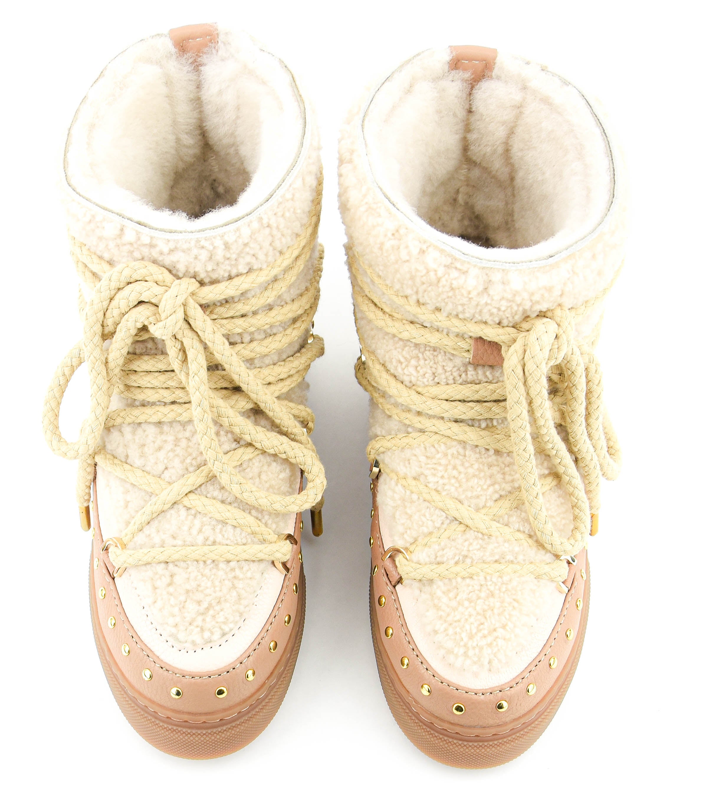 INUIKII CURLY ROCK WEDGE BEIGE