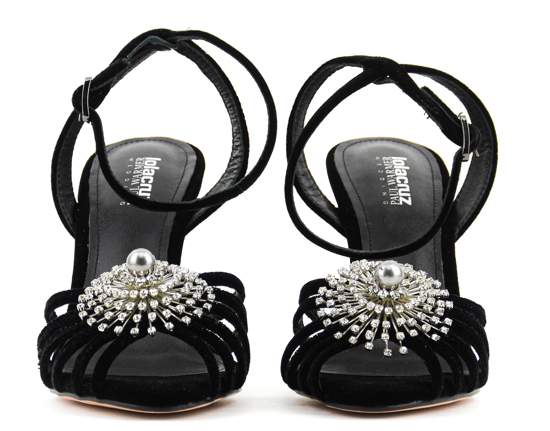 LOLA CRUZ X PAUL WARMER PERLA SANDAL BLACK