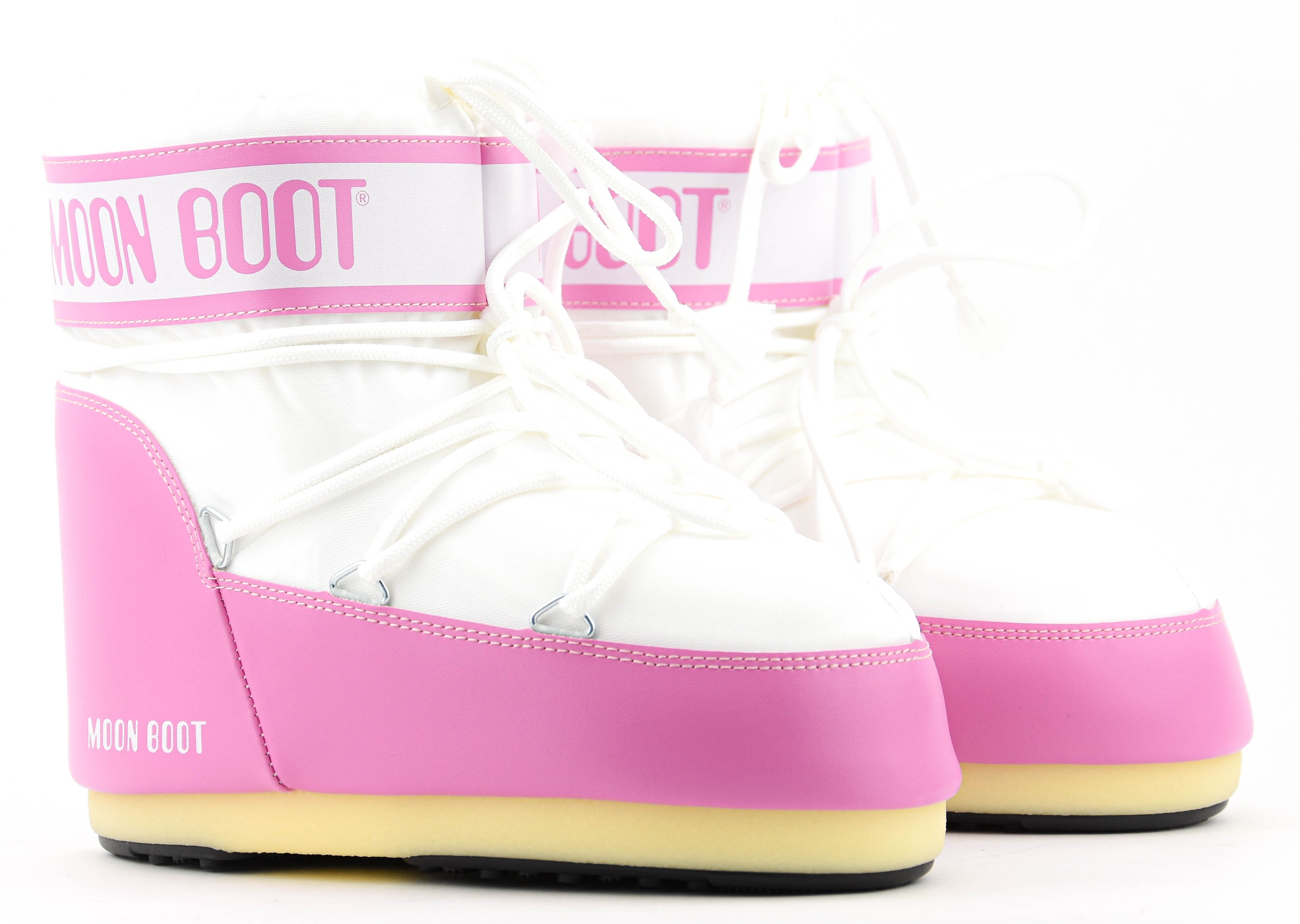 MOONBOOT ICON LOW NYLON PINK WHITE