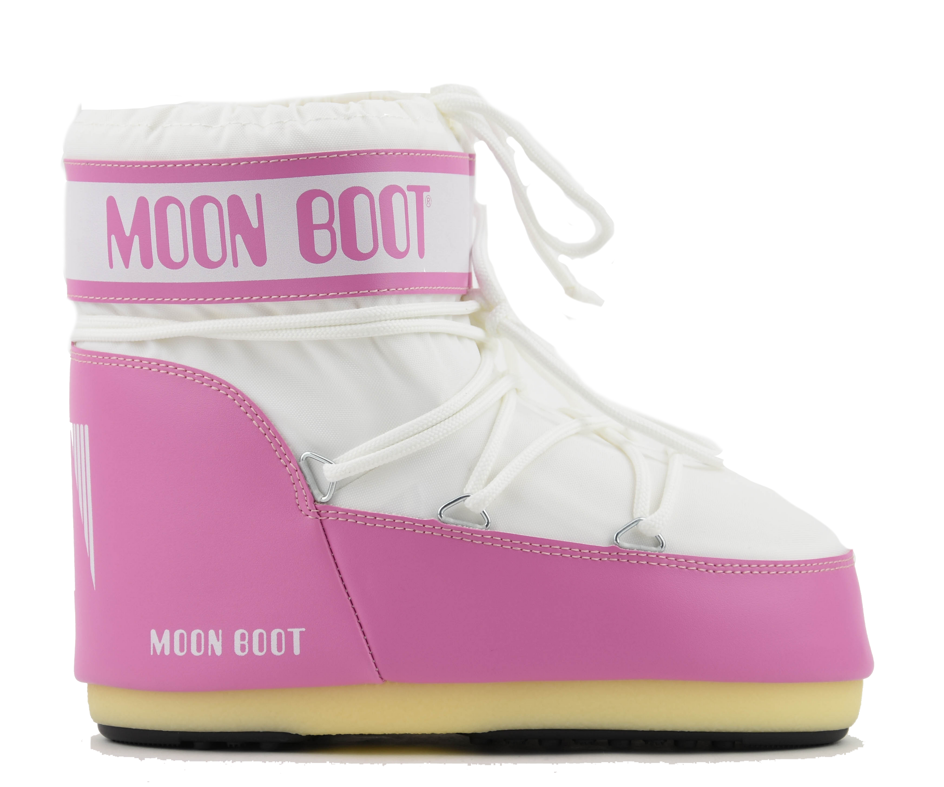 MOONBOOT ICON LOW NYLON PINK WHITE