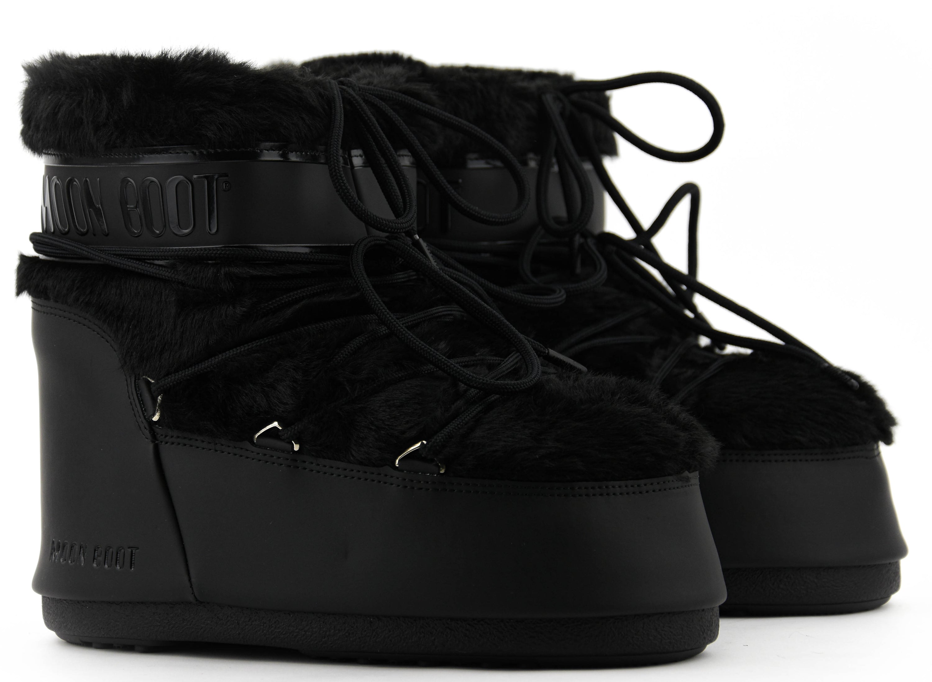 MOONBOOT ICON LOW FAUX FUR BLACK