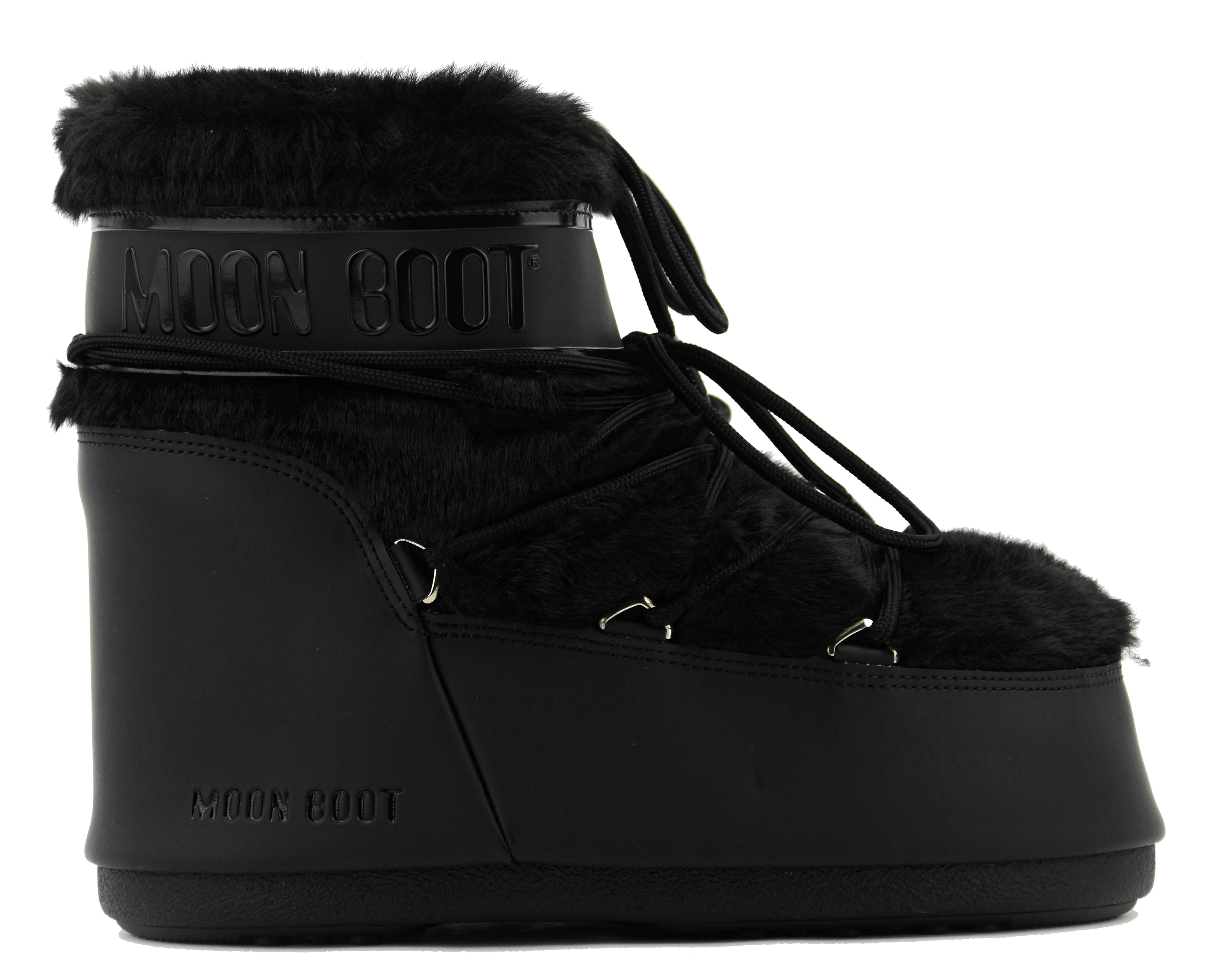 MOONBOOT ICON LOW FAUX FUR BLACK