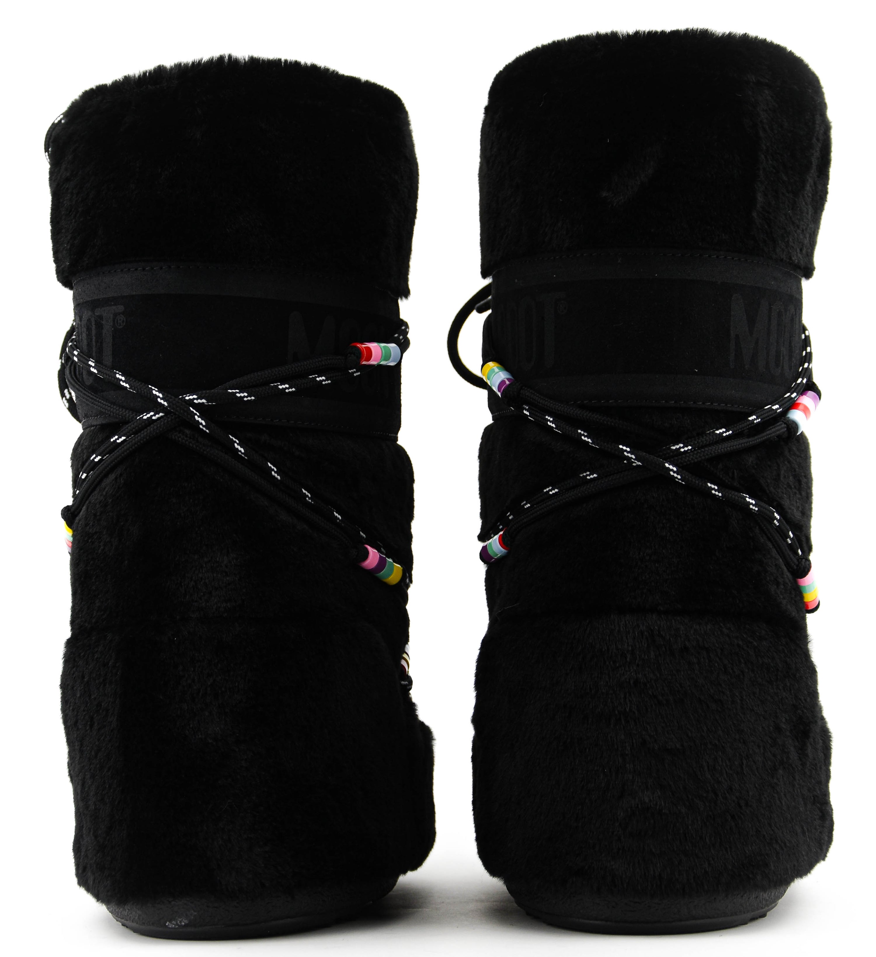 MOONBOOT ICON FAUX FUR BEADS BLACK