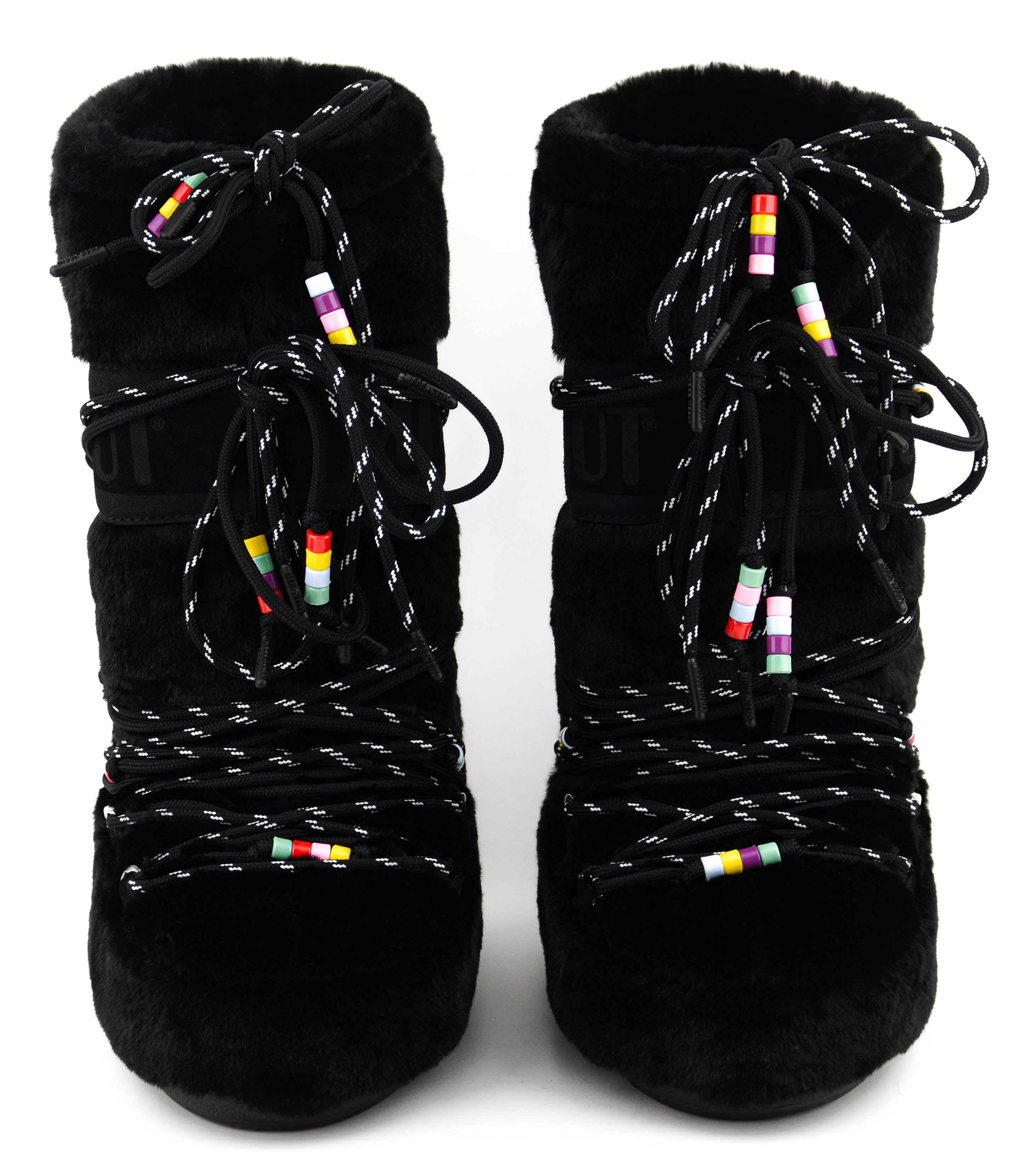 MOONBOOT ICON FAUX FUR BEADS BLACK