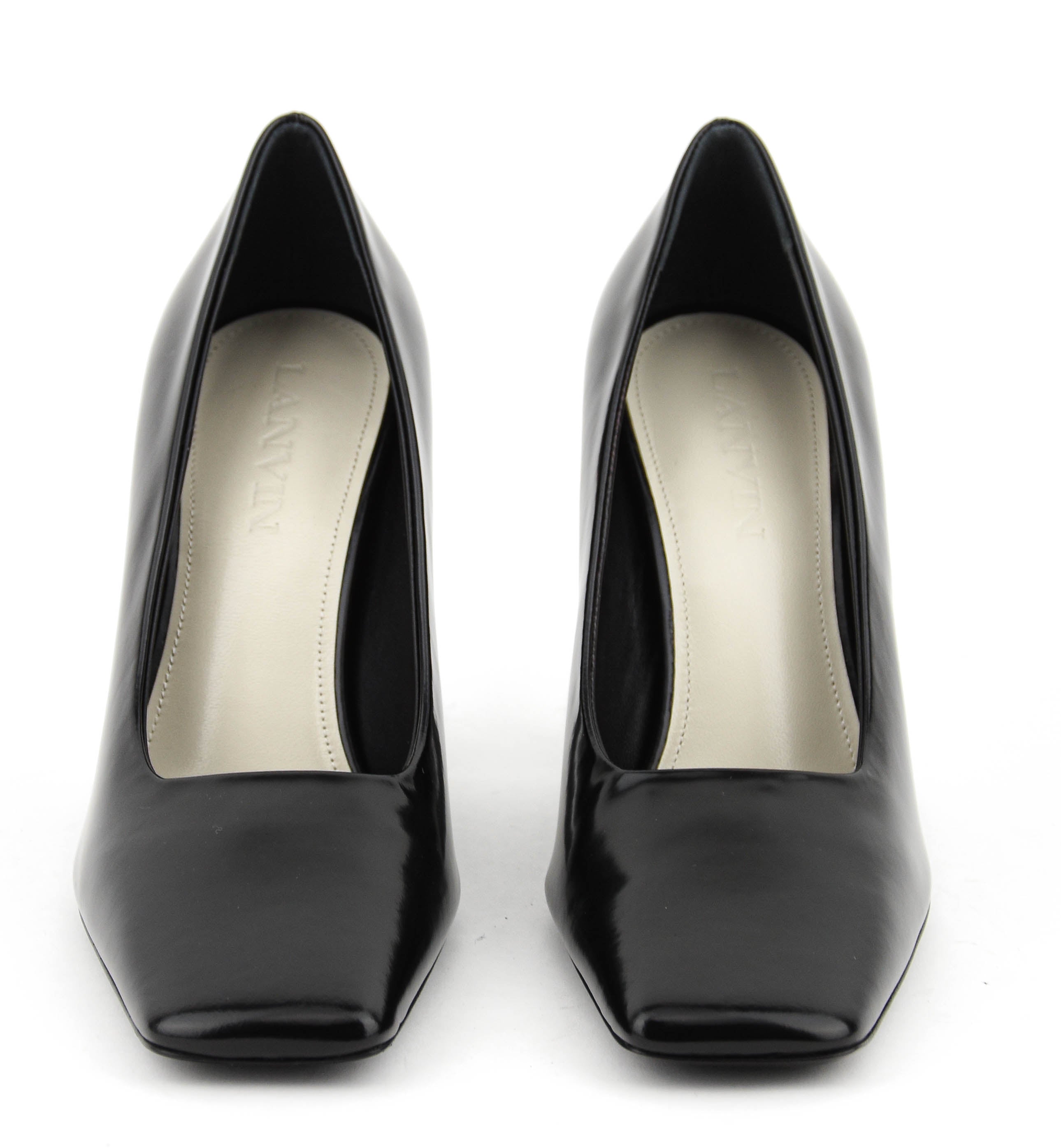 LANVIN SQUARED TOE PUMP BLACK