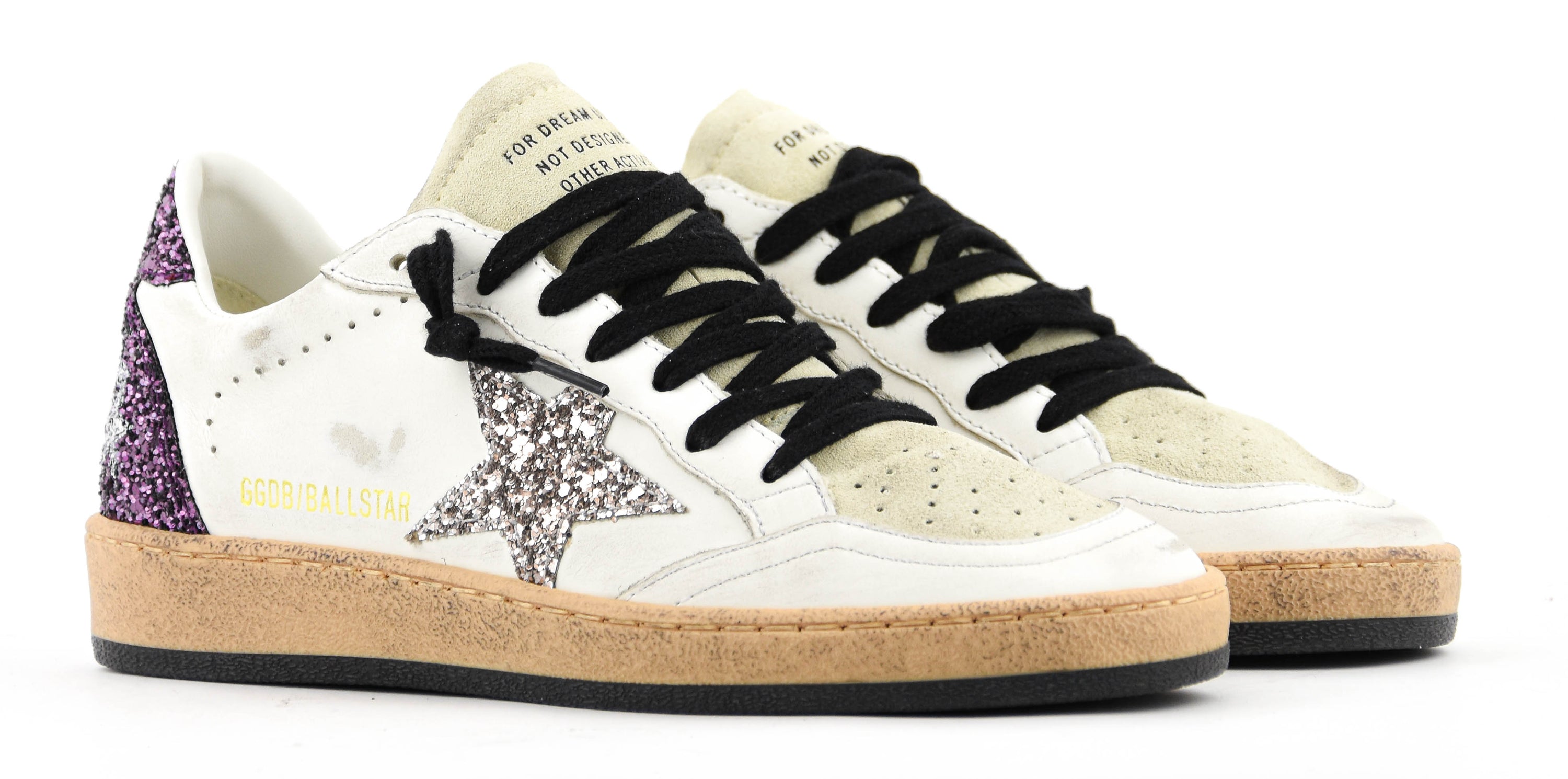 GOLDEN GOOSE BALLSTAR WHITE BORDEAUX