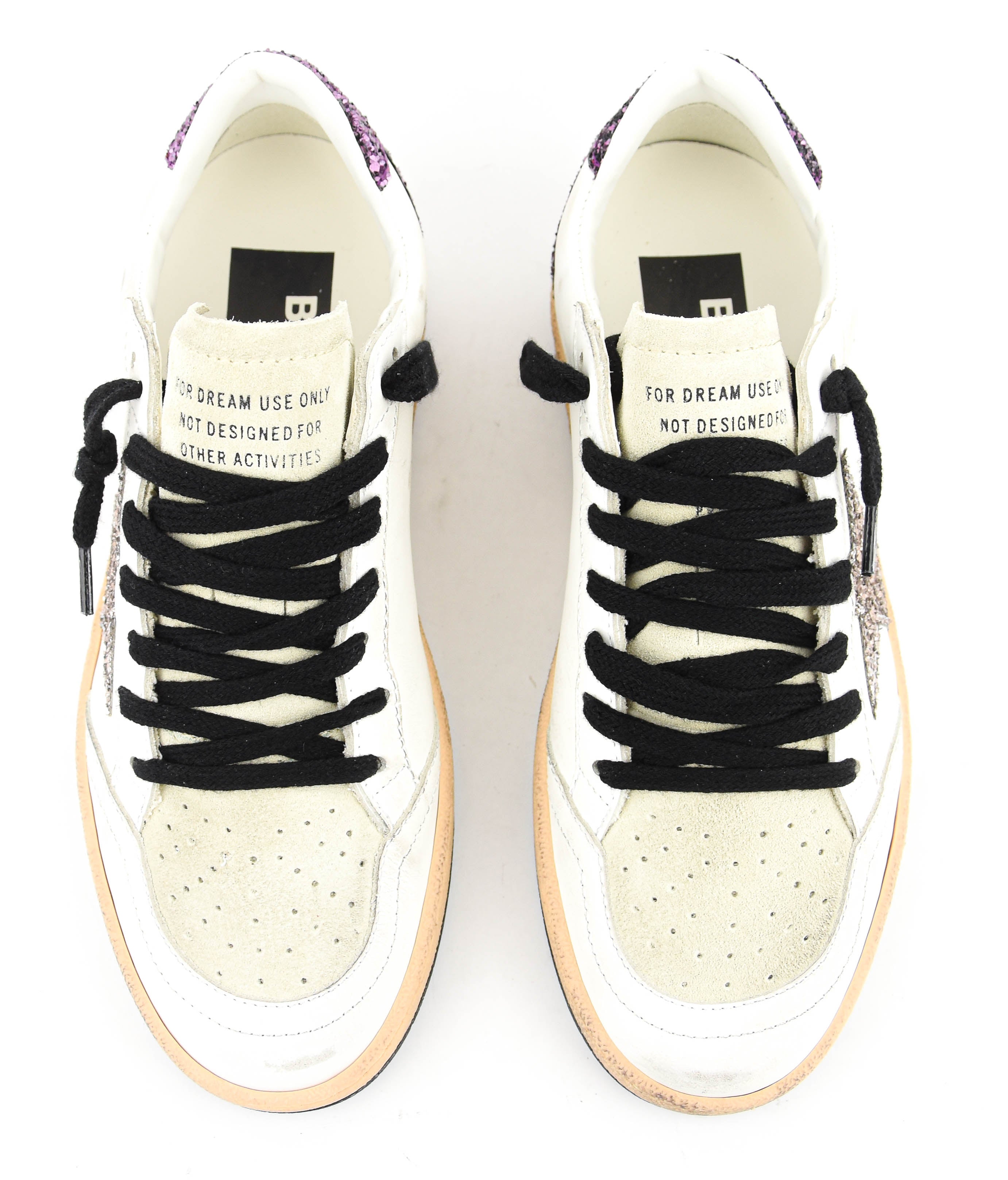 GOLDEN GOOSE BALLSTAR WHITE BORDEAUX