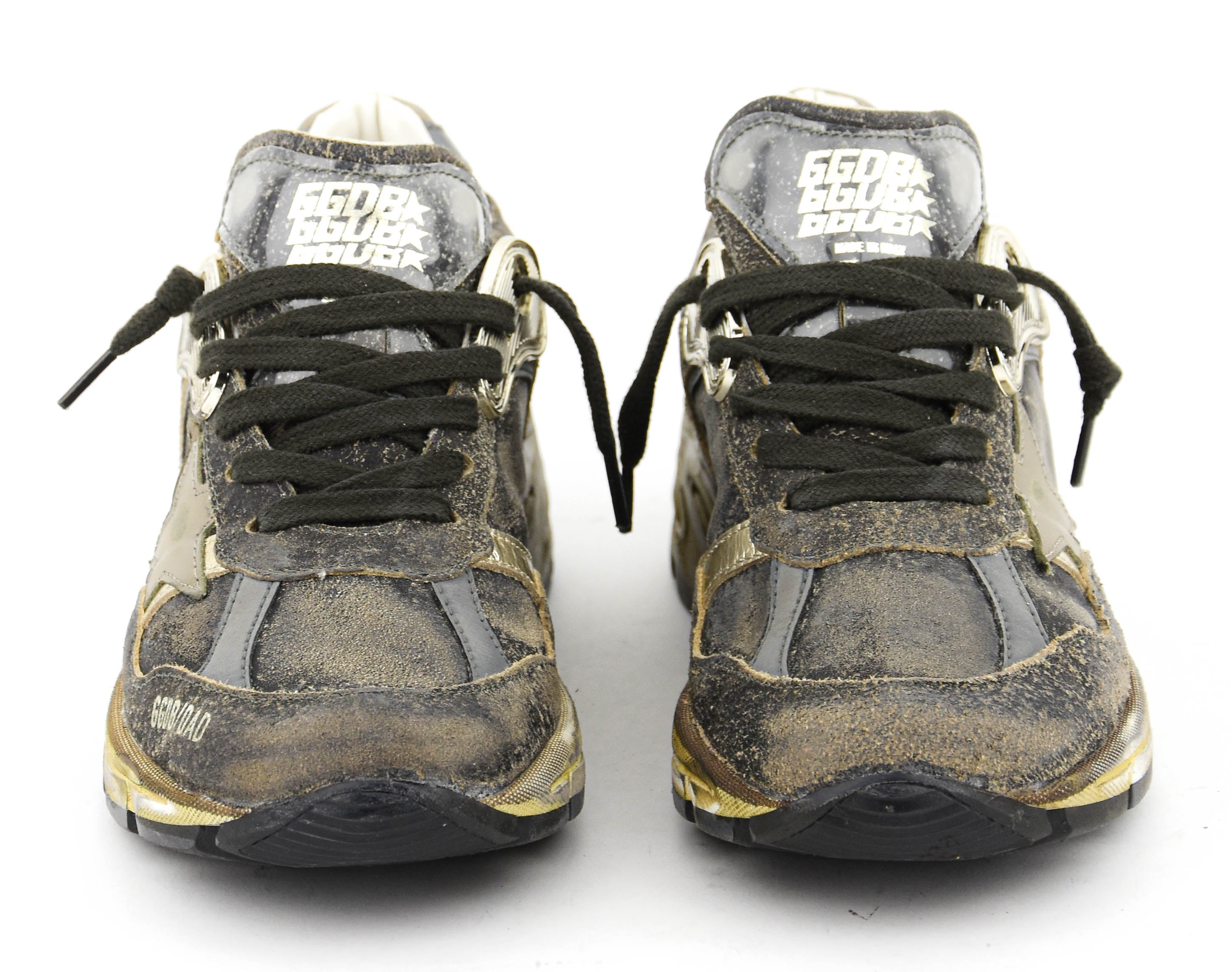 GOLDEN GOOSE RUNNING DAD BLACK SILVER KAKI