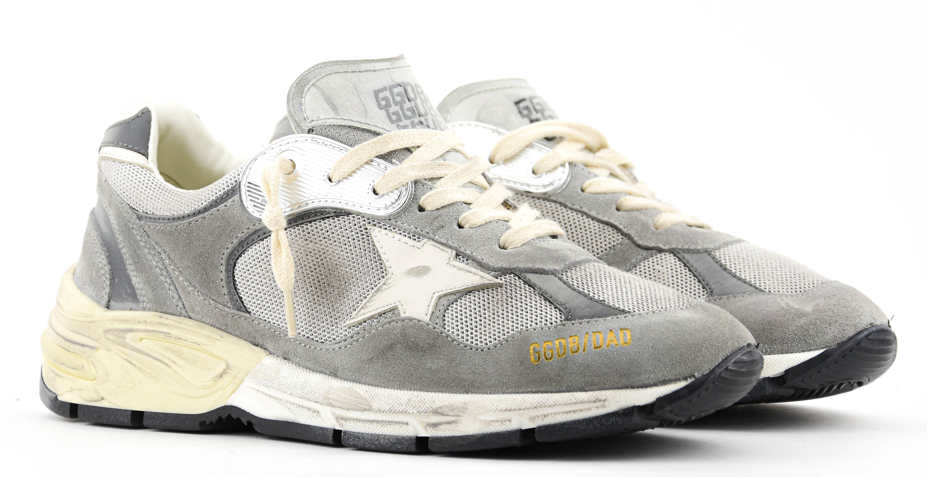 GOLDEN GOOSE RUNNING DAD GREY SILVER