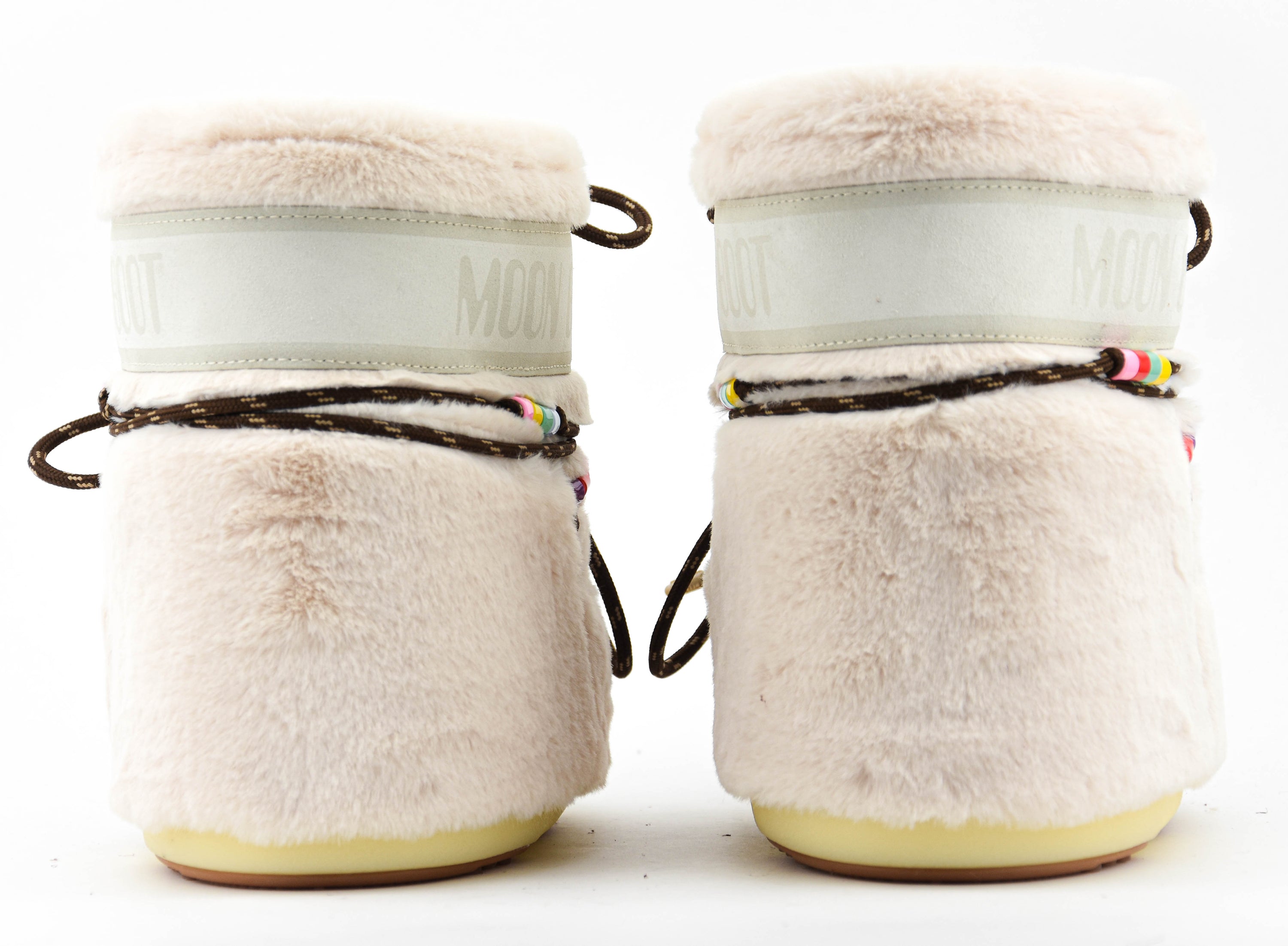 MOONBOOT ICON LOW FAUX FUR BEADS CREAM