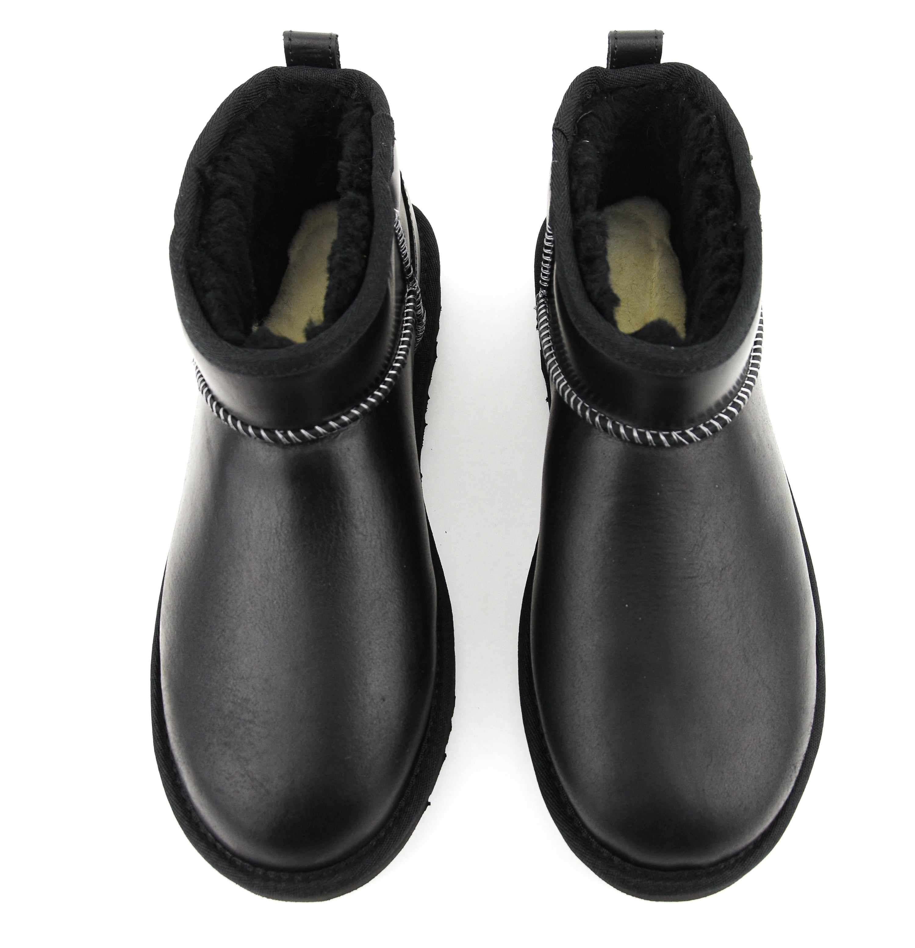 UGG CLASSIC ULTRA MINI LEATHER REGEN BLACK