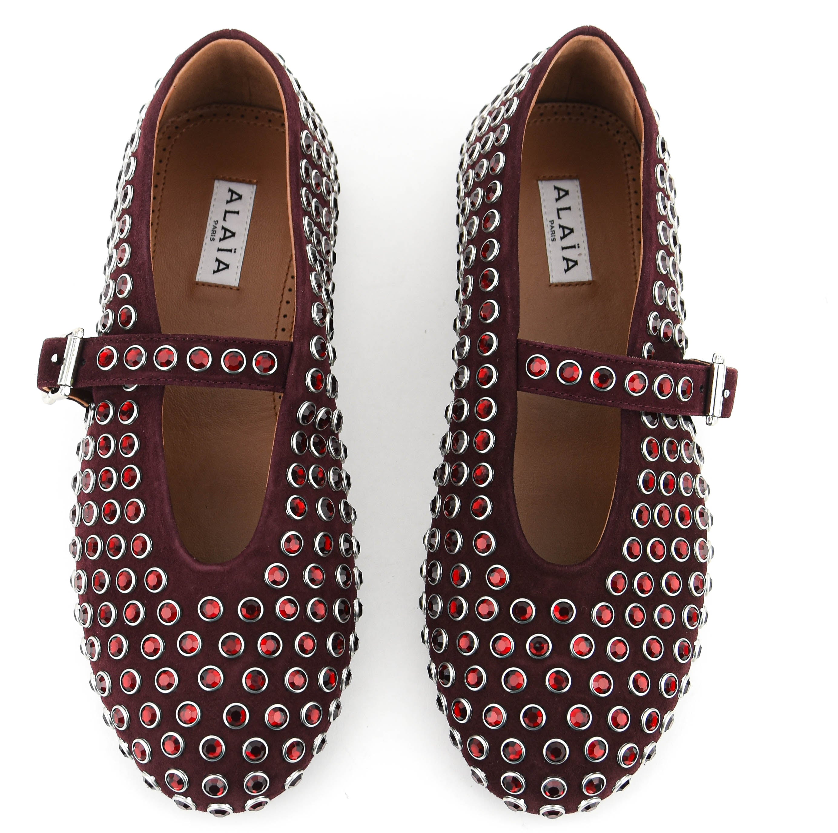 ALAIA BALLERINA STRASS ROUGE GRENAT