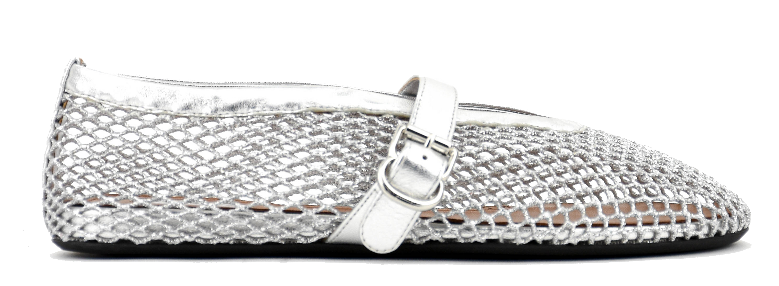 ALAIA BALLERINA FISHNET SILVER