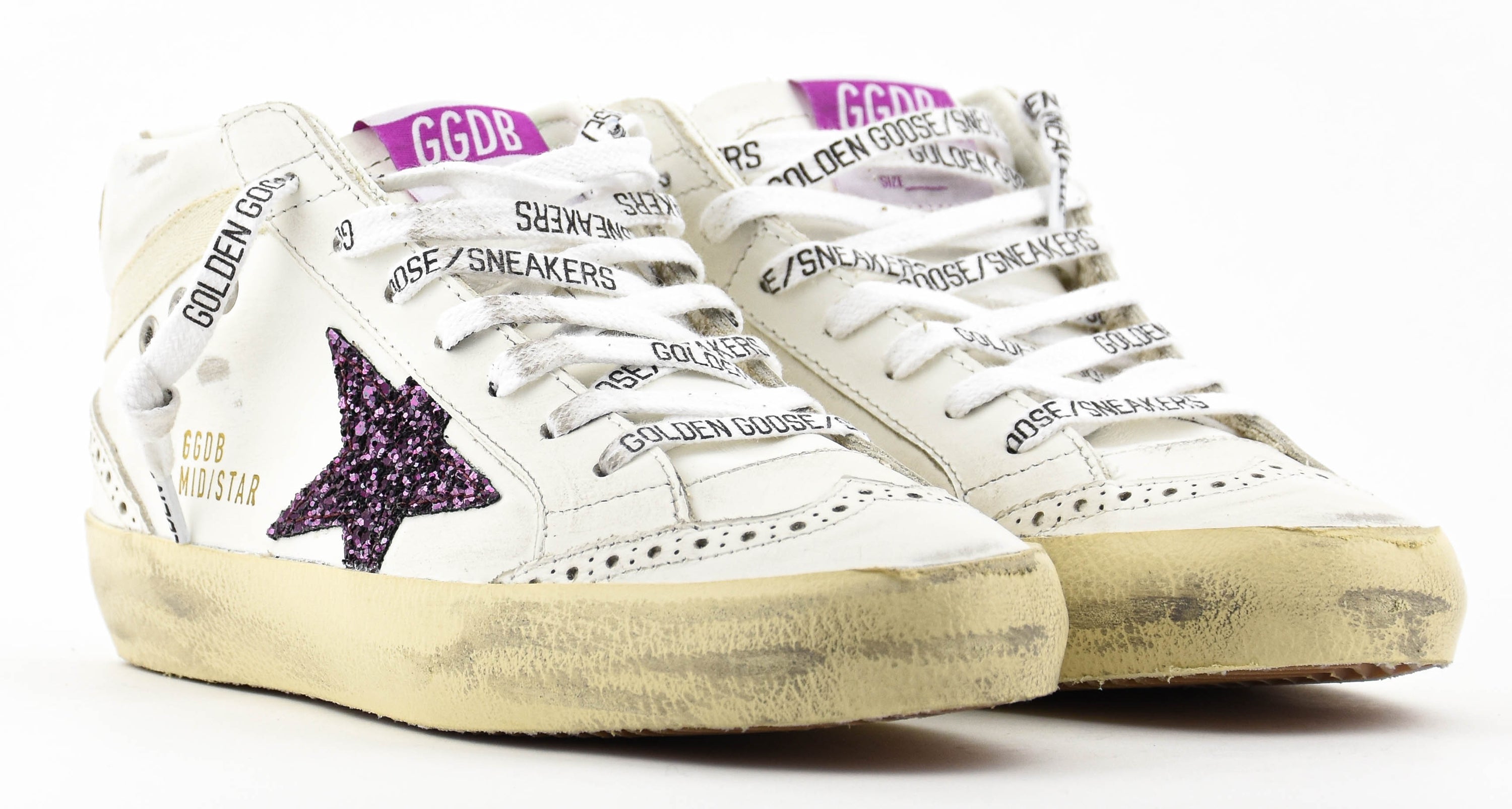 GOLDEN GOOSE MID STAR WHITE BORDO