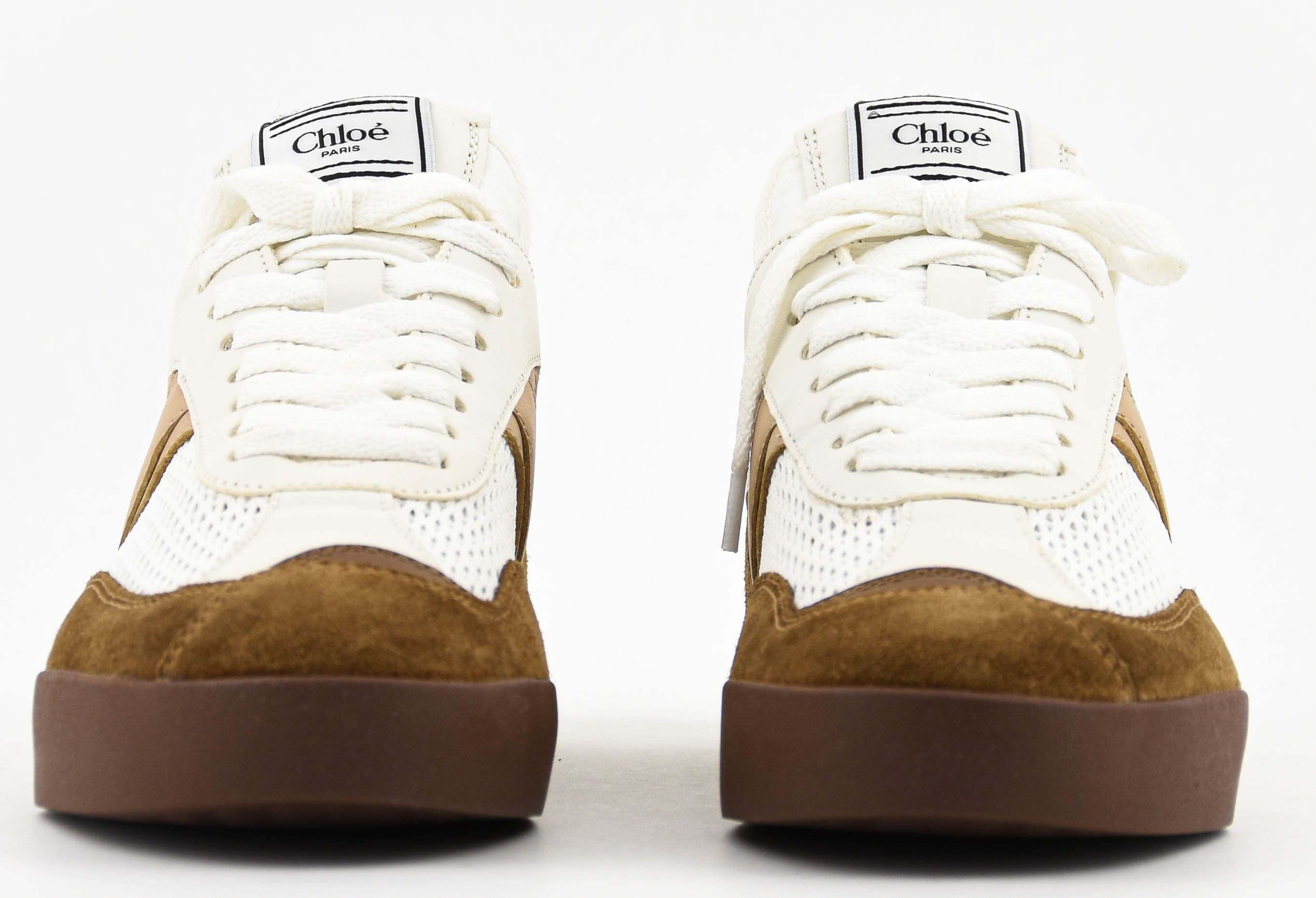 CHLOE KICK SNEAKER LOW NATURAL BROWN