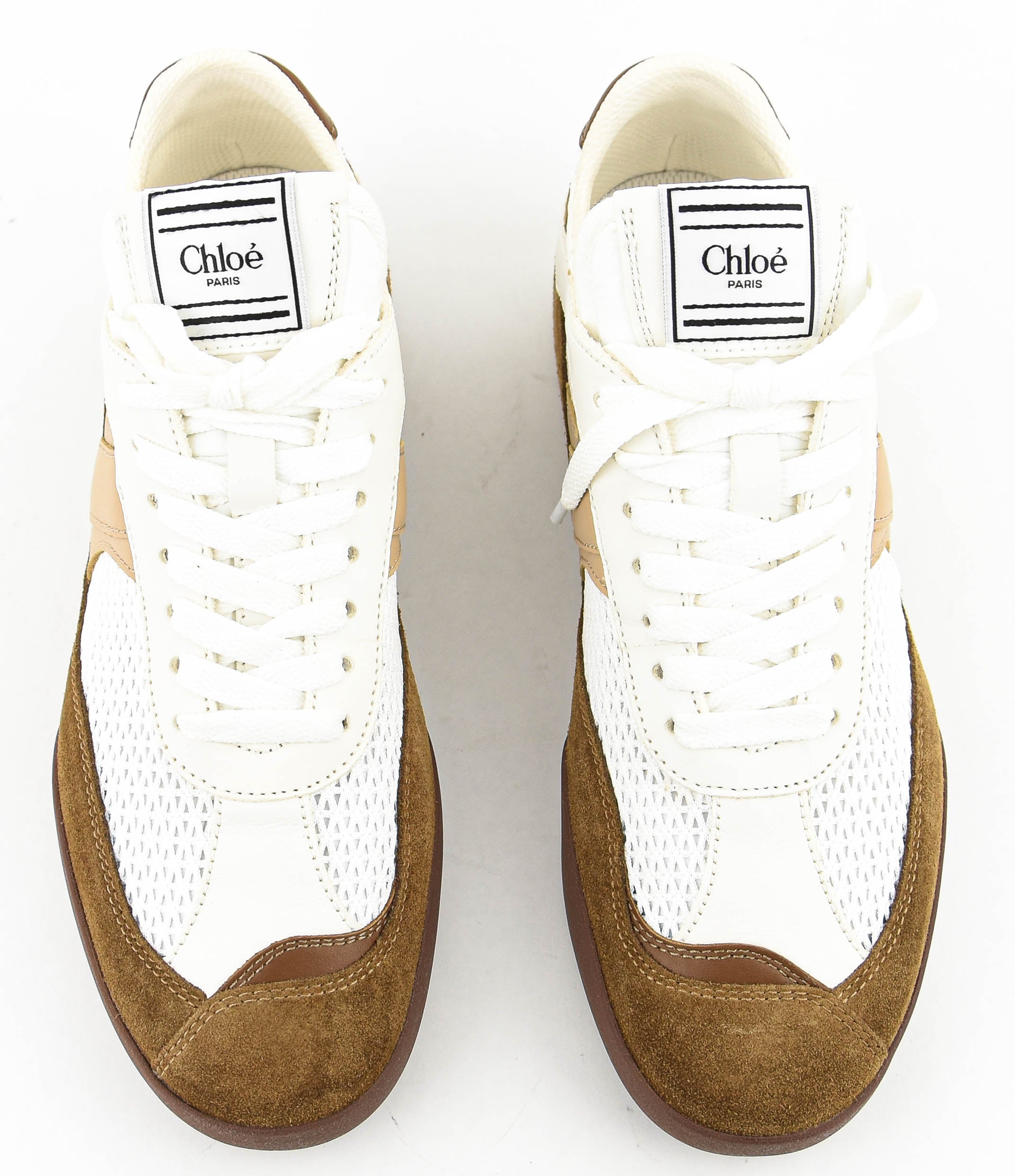 CHLOE KICK SNEAKER LOW NATURAL BROWN