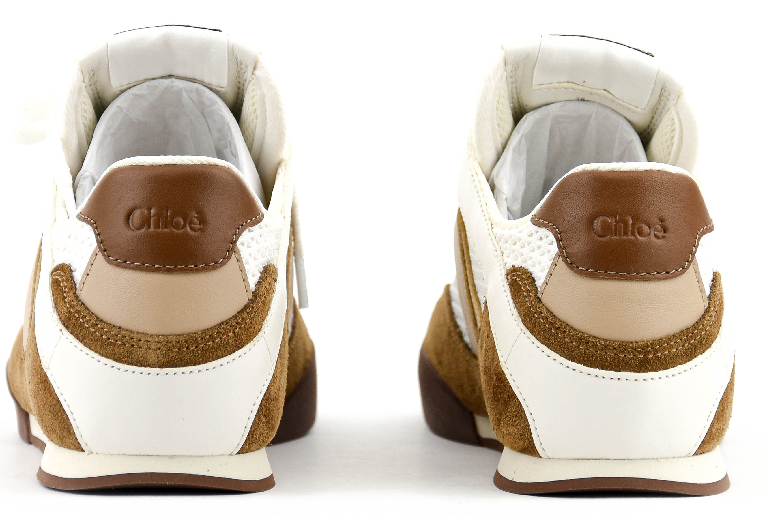 CHLOE KICK SNEAKER LOW NATURAL BROWN