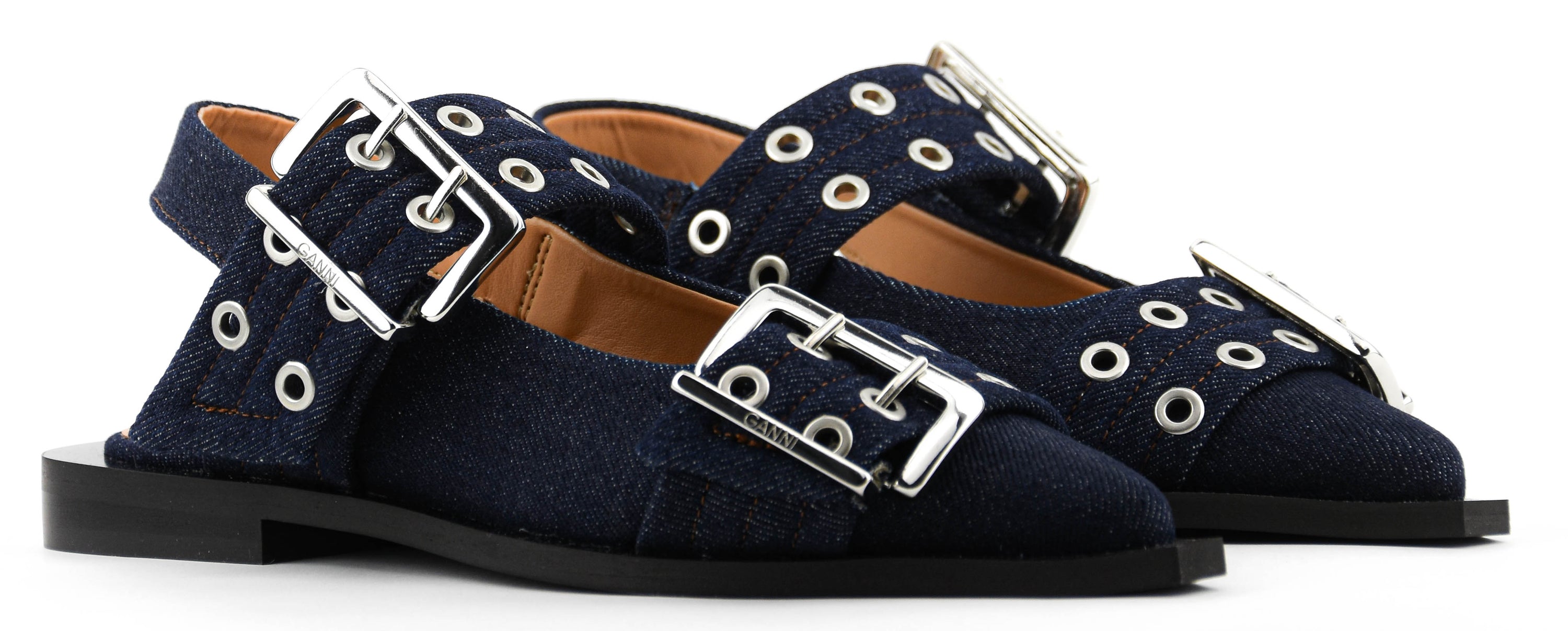 GANNI DENIM FEMININE BUCKLE SANDAL