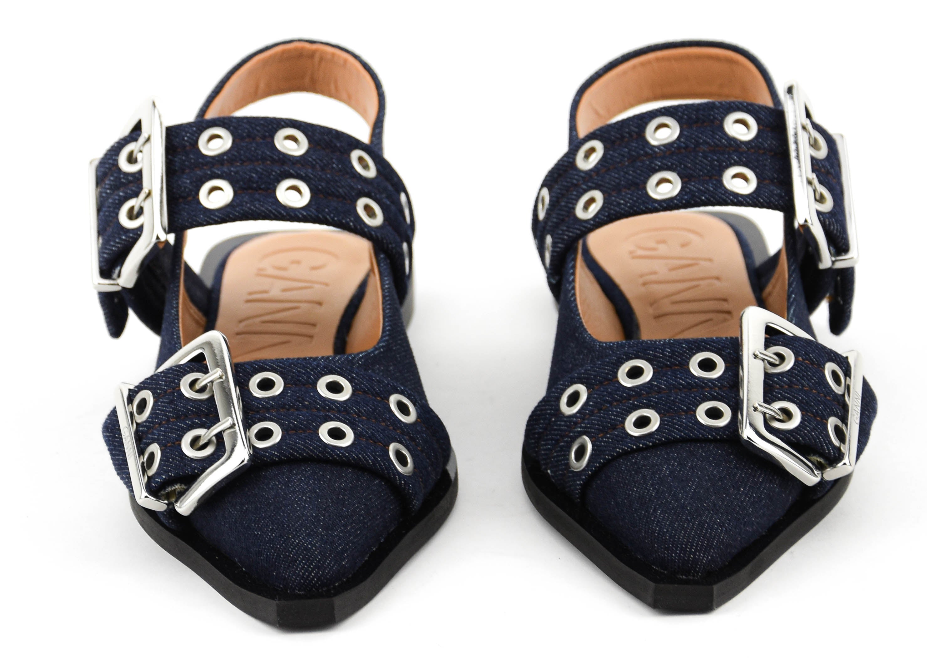 GANNI DENIM FEMININE BUCKLE SANDAL