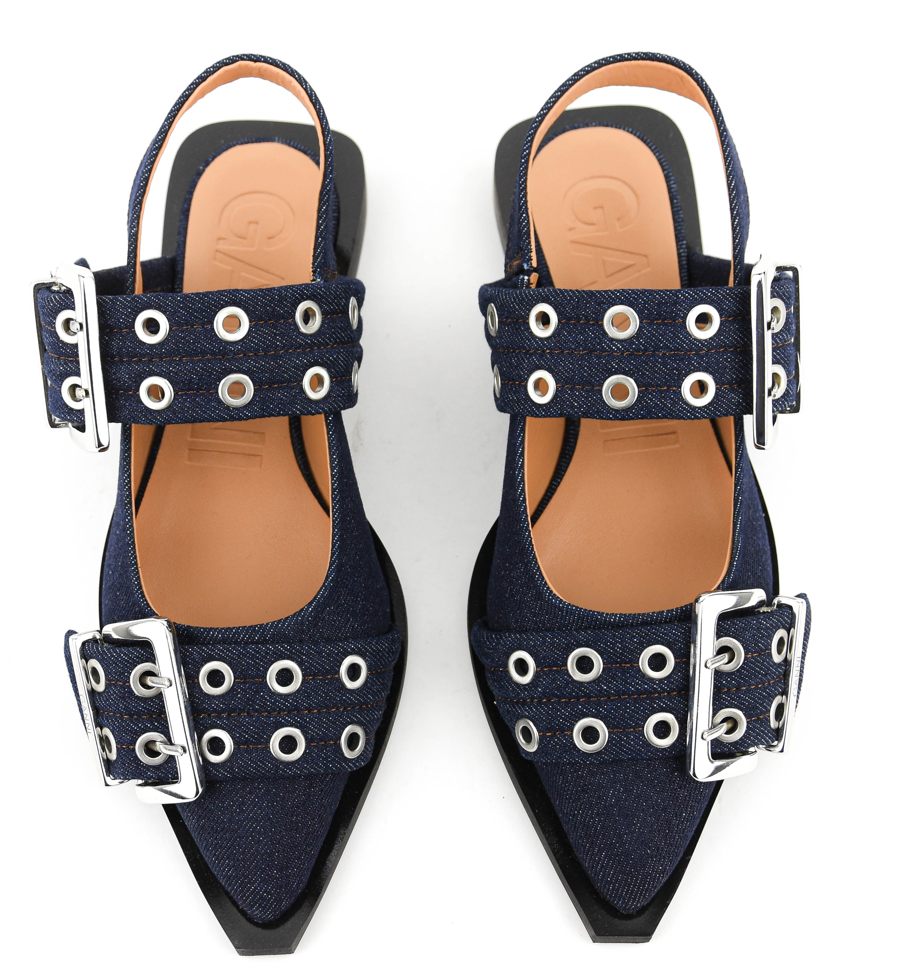 GANNI DENIM FEMININE BUCKLE SANDAL