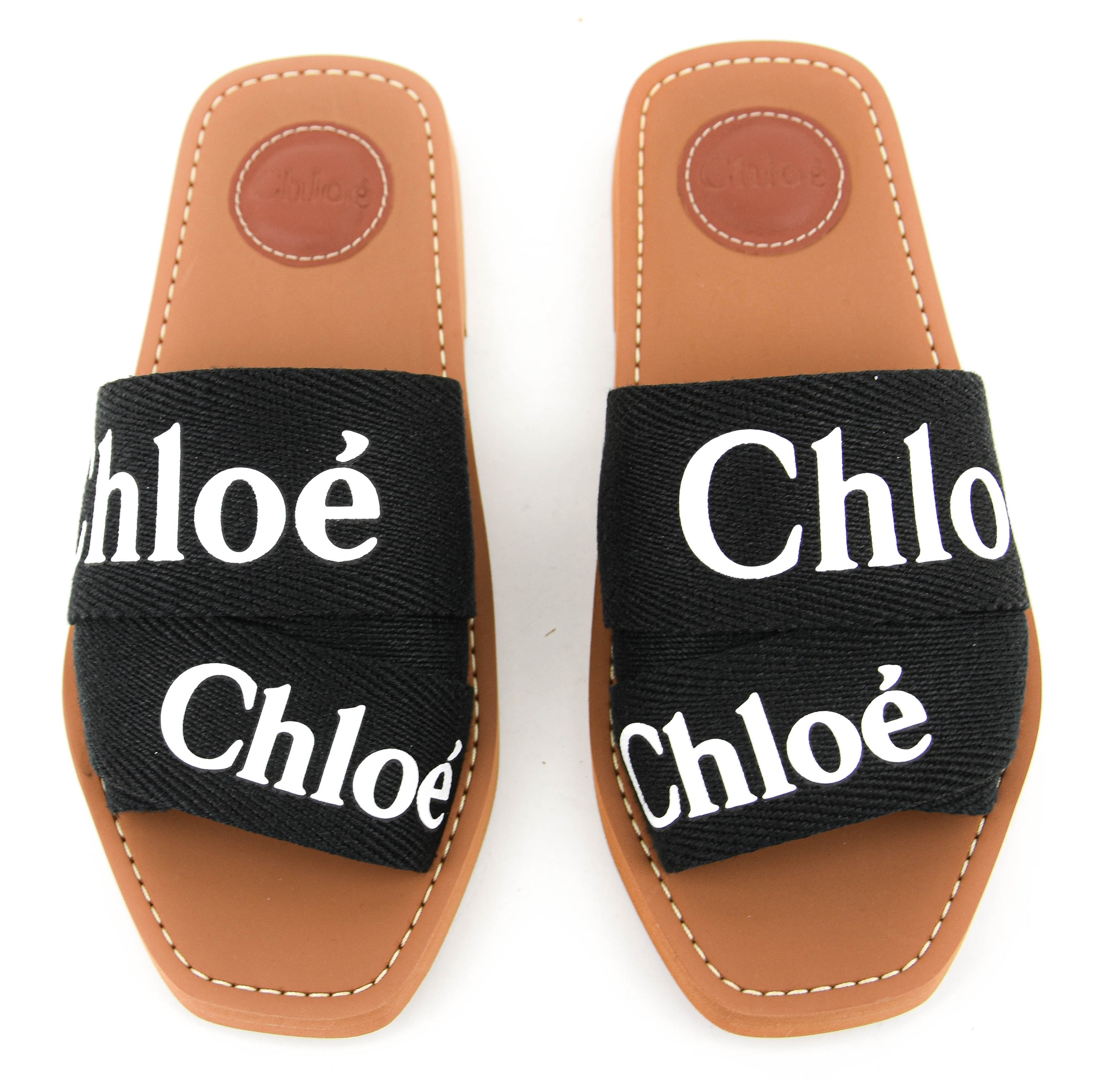 CHLOE WOODY SLIDE BLACK