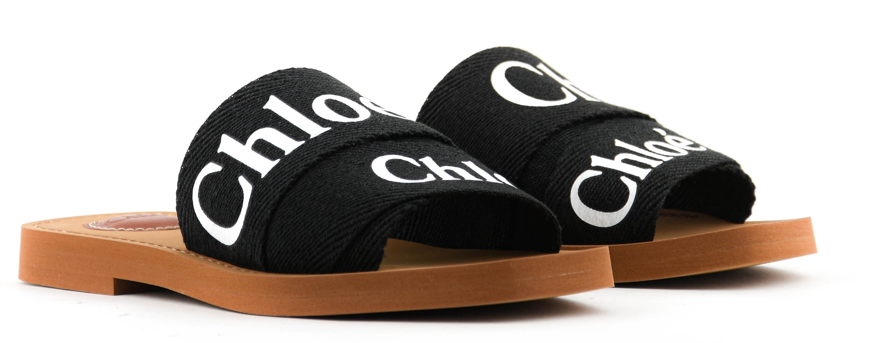 CHLOE WOODY SLIDE BLACK