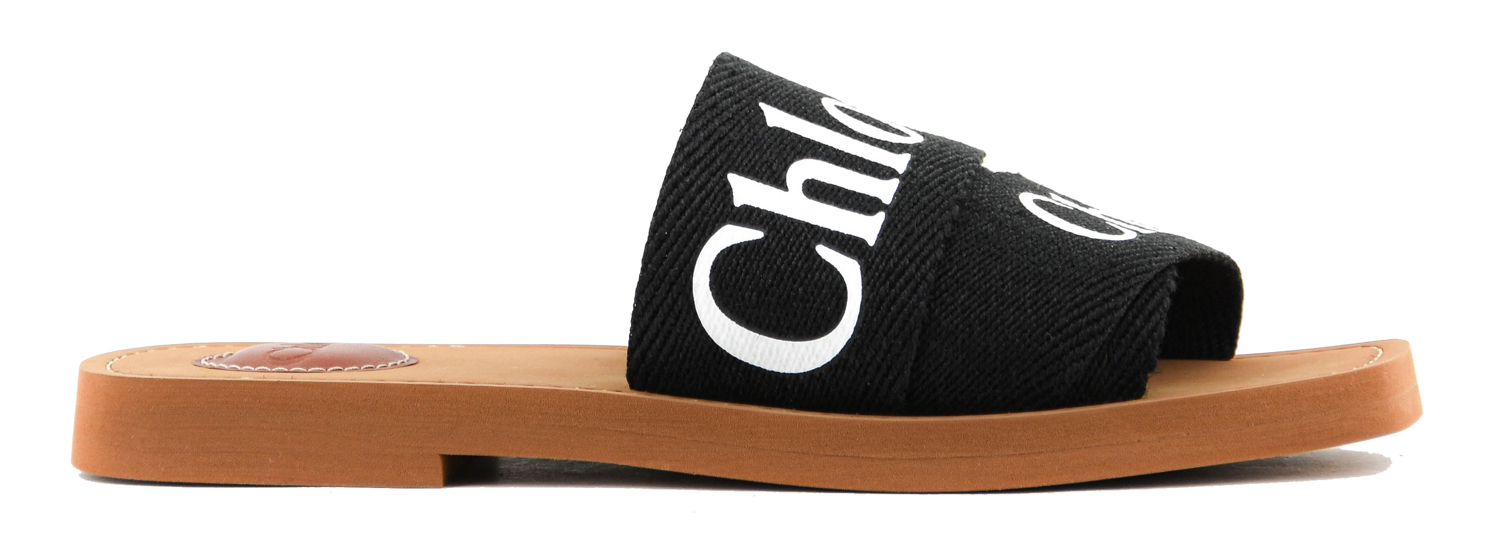 CHLOE WOODY SLIDE BLACK