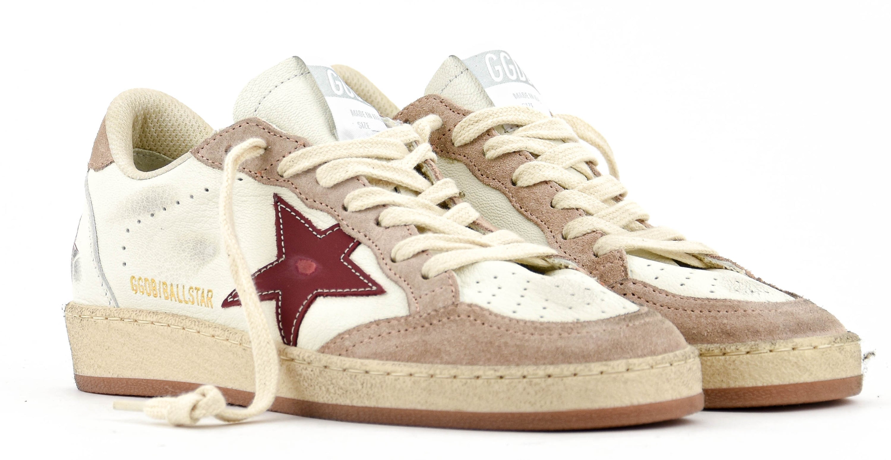 GOLDEN GOOSE BALLSTAR WHITE RED PINK