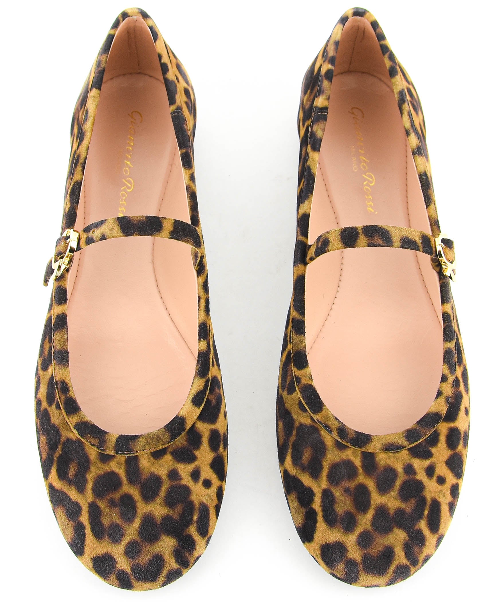 GIANVITO ROSSI CARLA LEOPARD BALLERINA