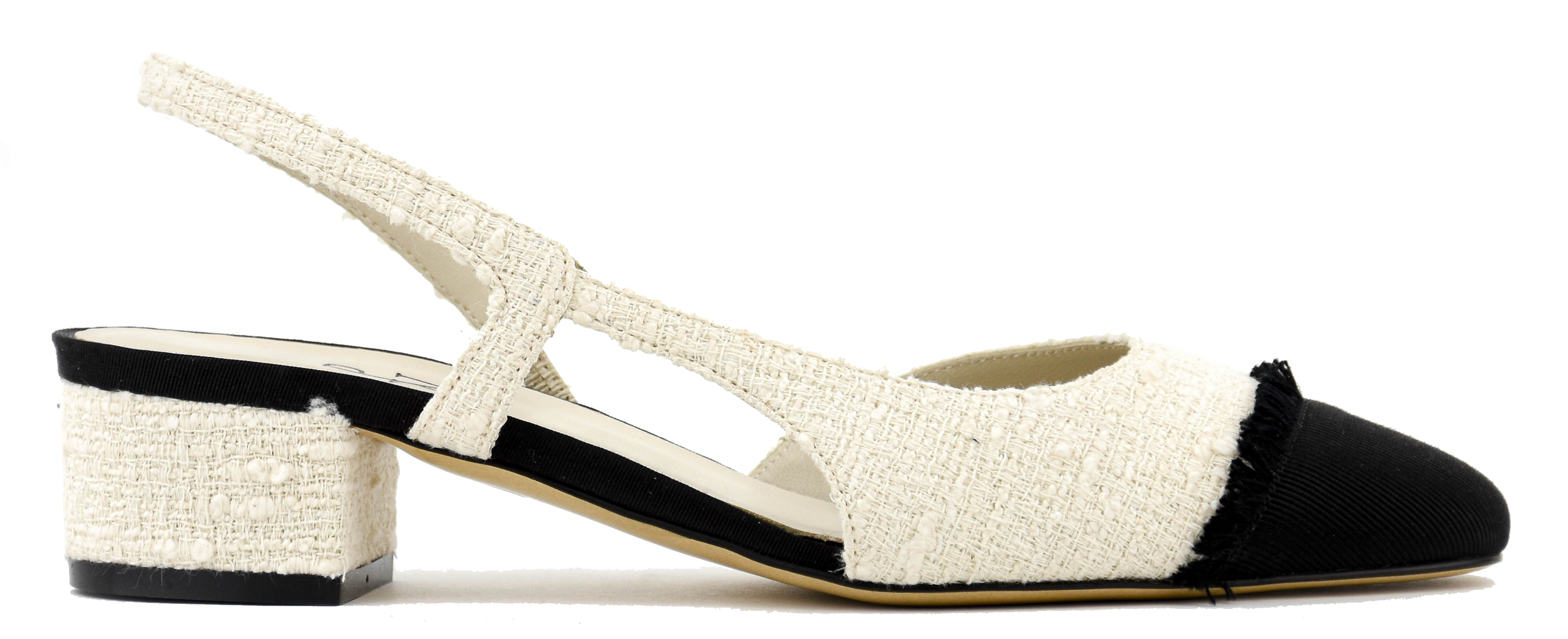 PAUL WARMER LOULOU SLINGBACK BALLERINA WHITE BLACK