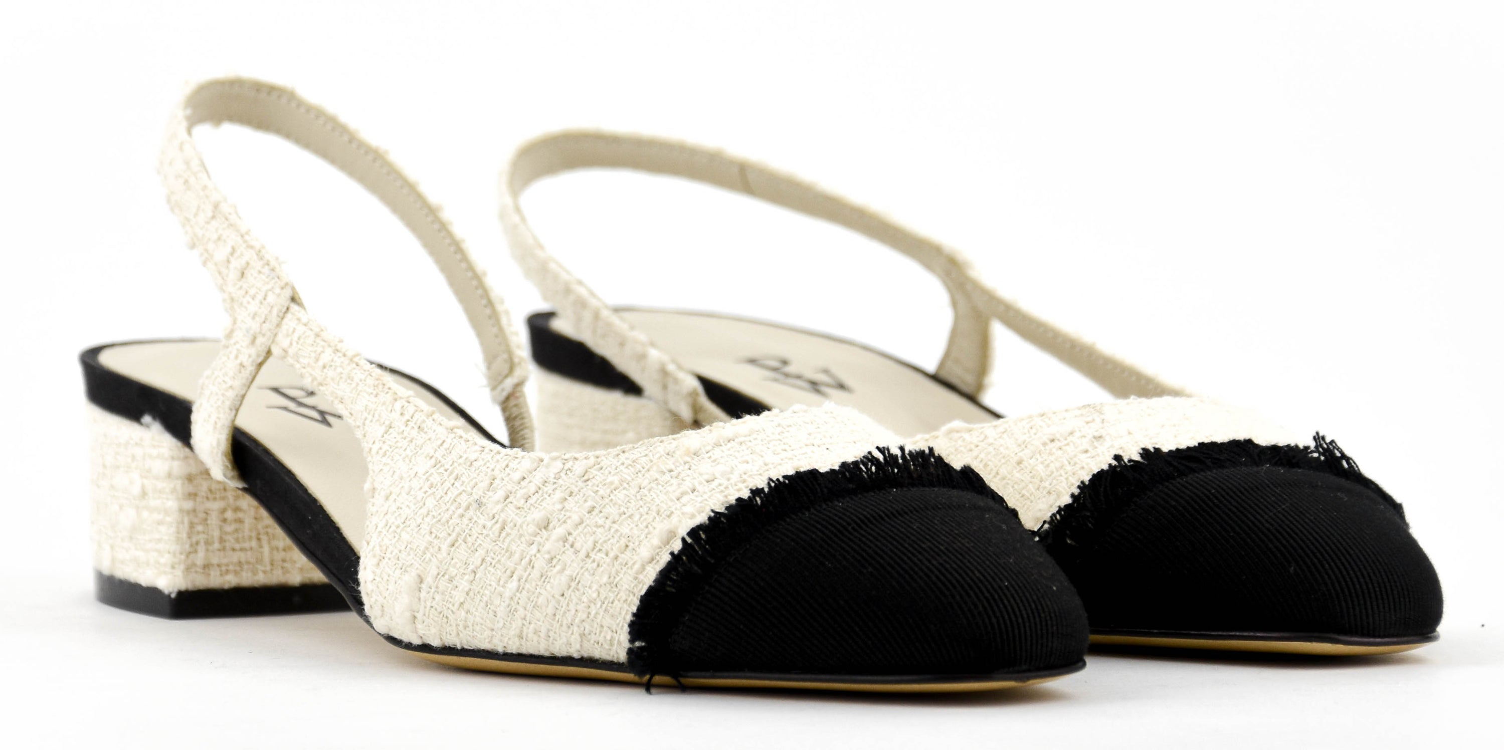 PAUL WARMER LOULOU SLINGBACK BALLERINA WHITE BLACK