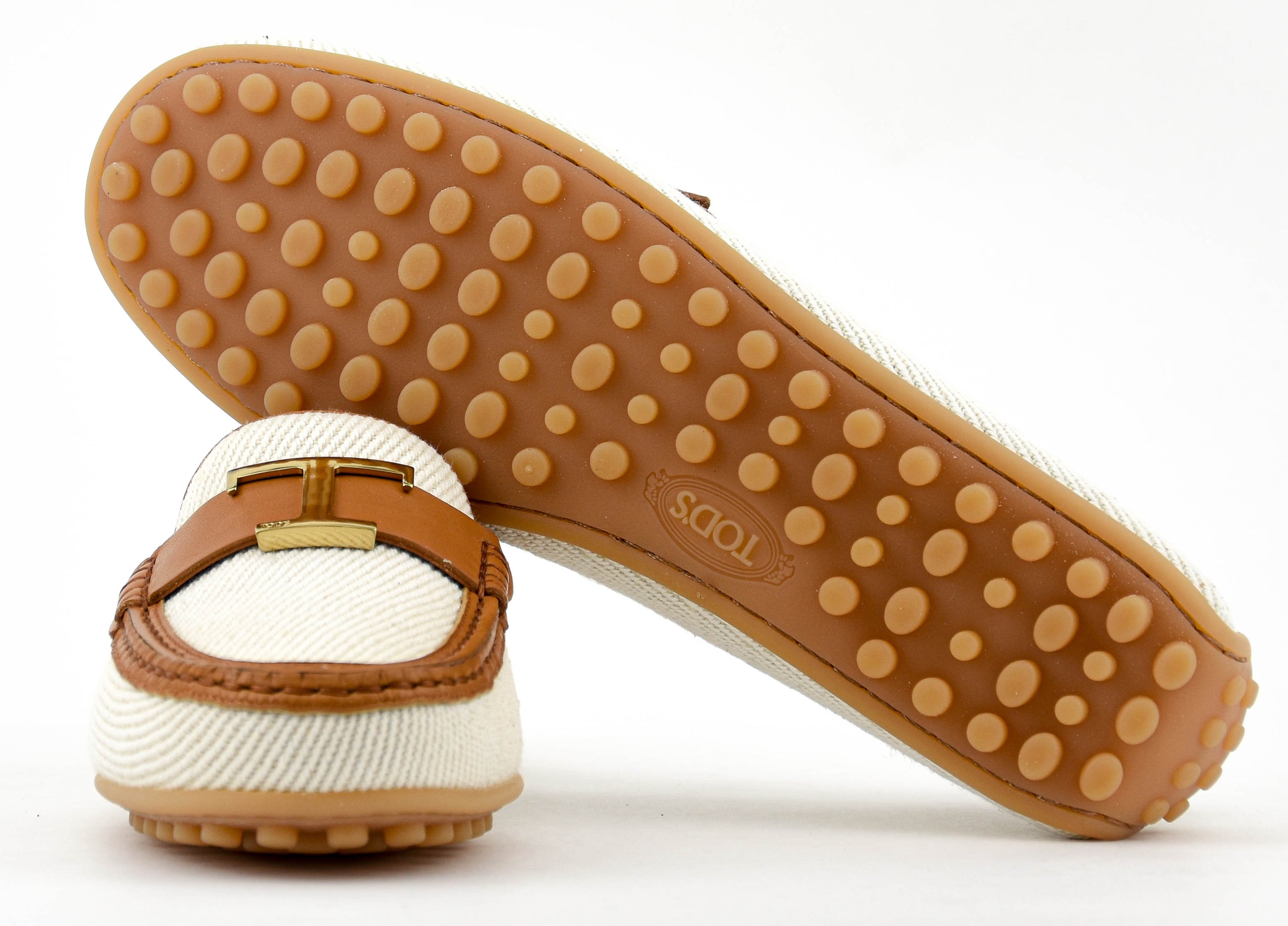 TOD'S MOCCASSINE WHITE TAN