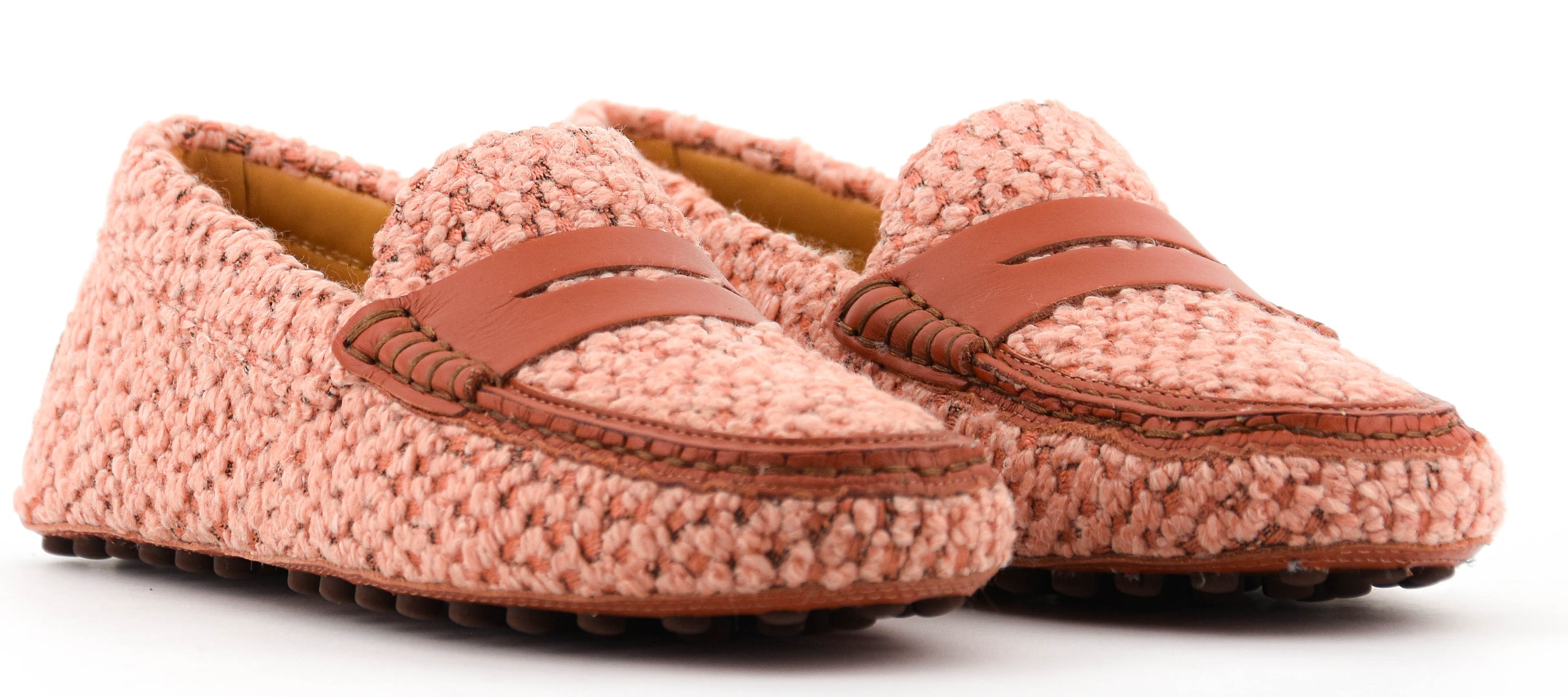 TOD'S MOCCASSINE PINK BOUCLE