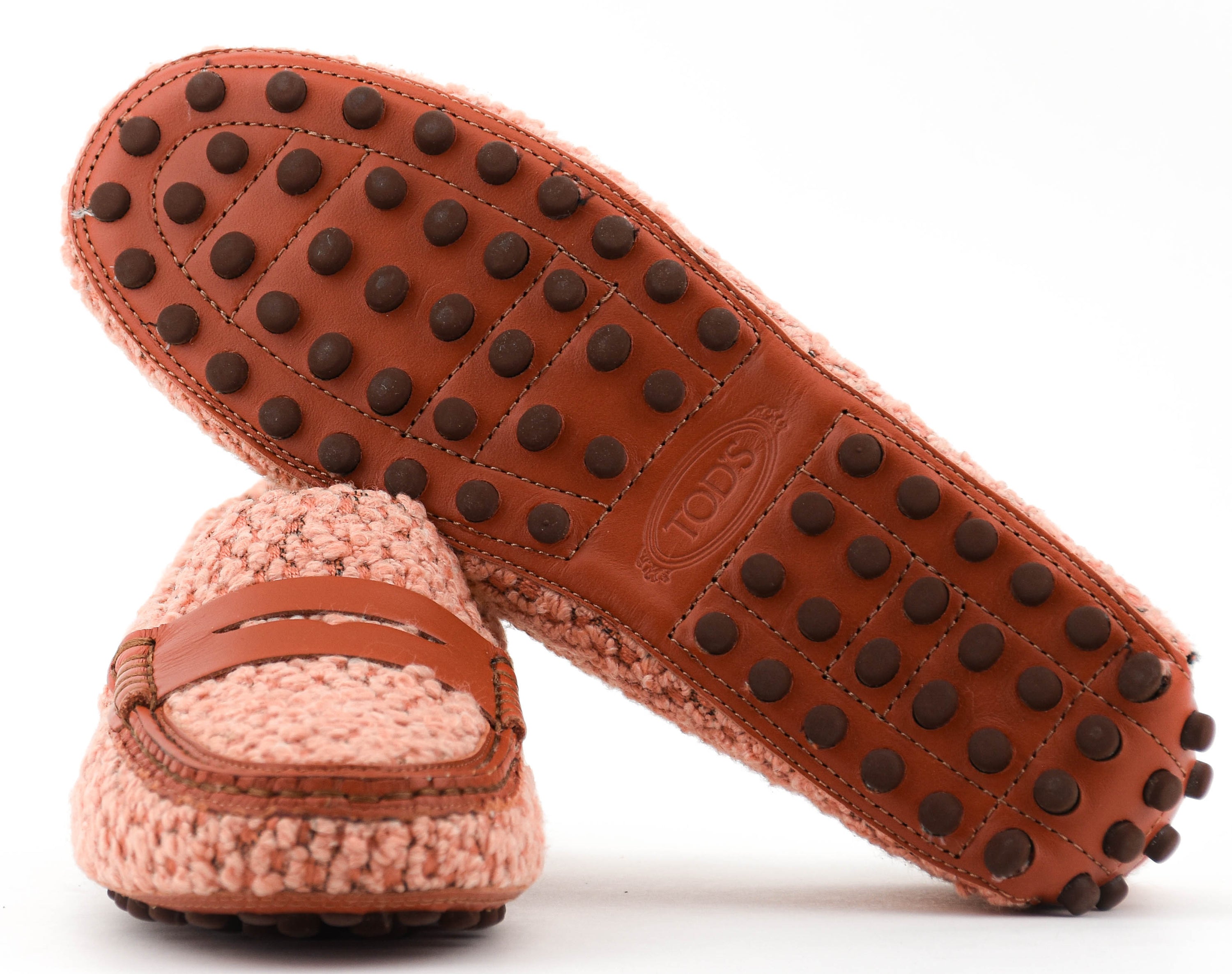 TOD'S MOCCASSINE PINK BOUCLE