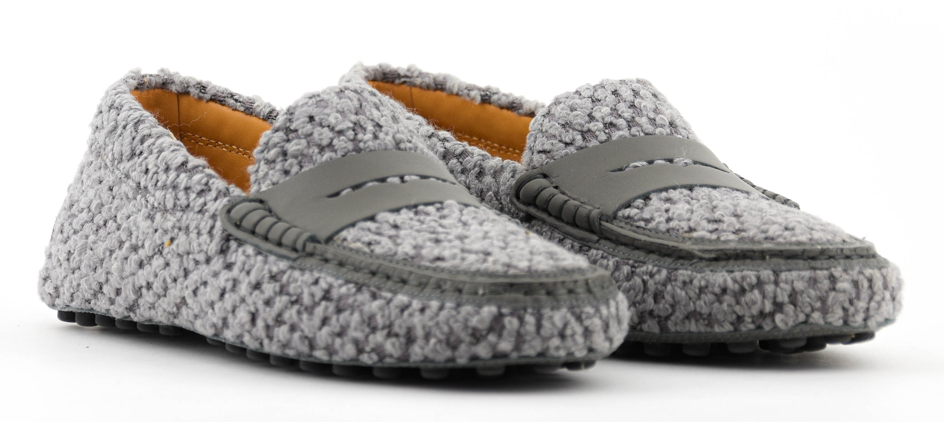 TOD'S MOCCASSINE GREY BOUCLE