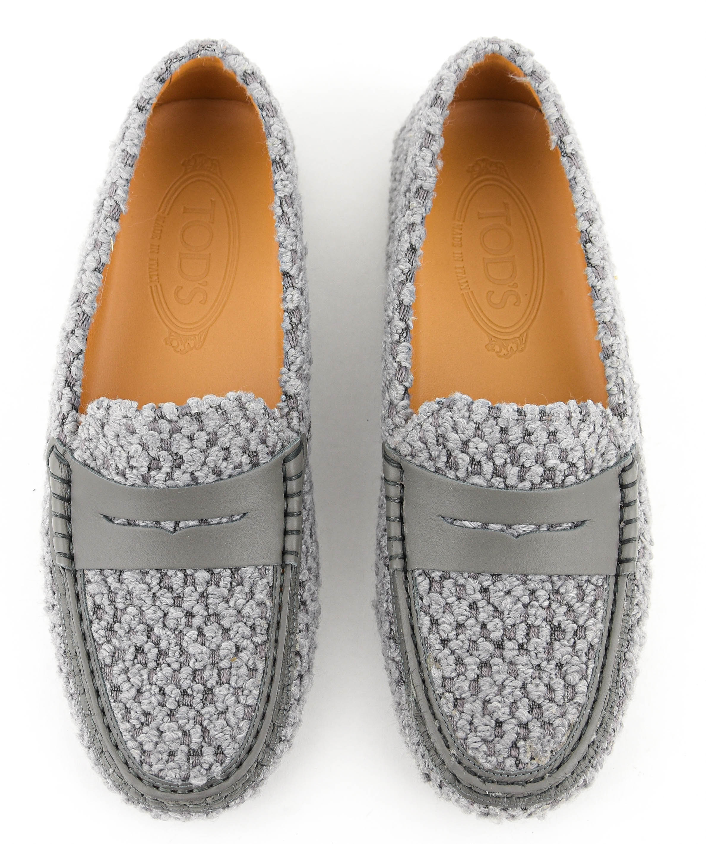 TOD'S MOCCASSINE GREY BOUCLE