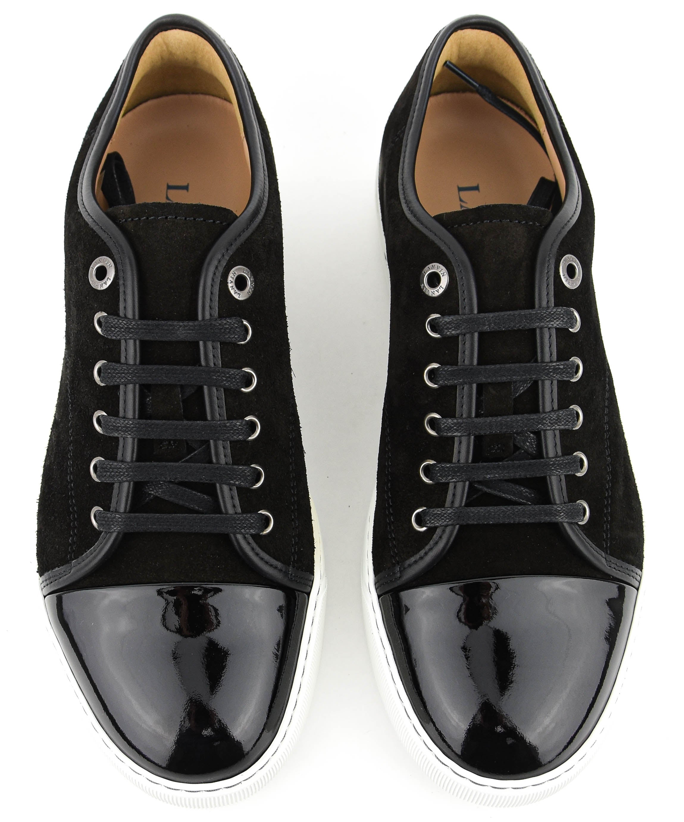 LANVIN DBB1 BLACK SUEDE /PATENT