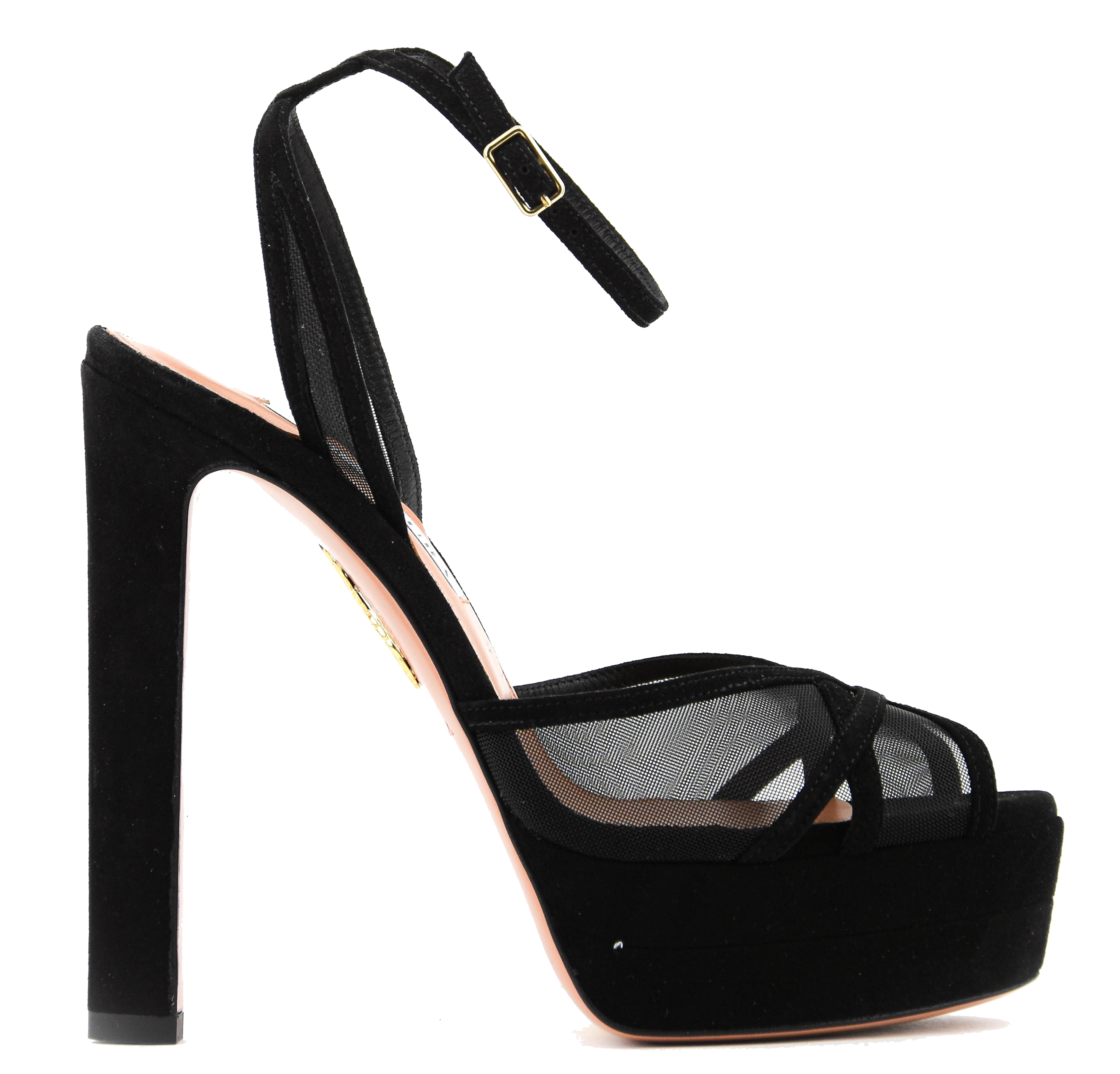 AQUAZZURA SHEAR SANDAL PLATEAU BLACK