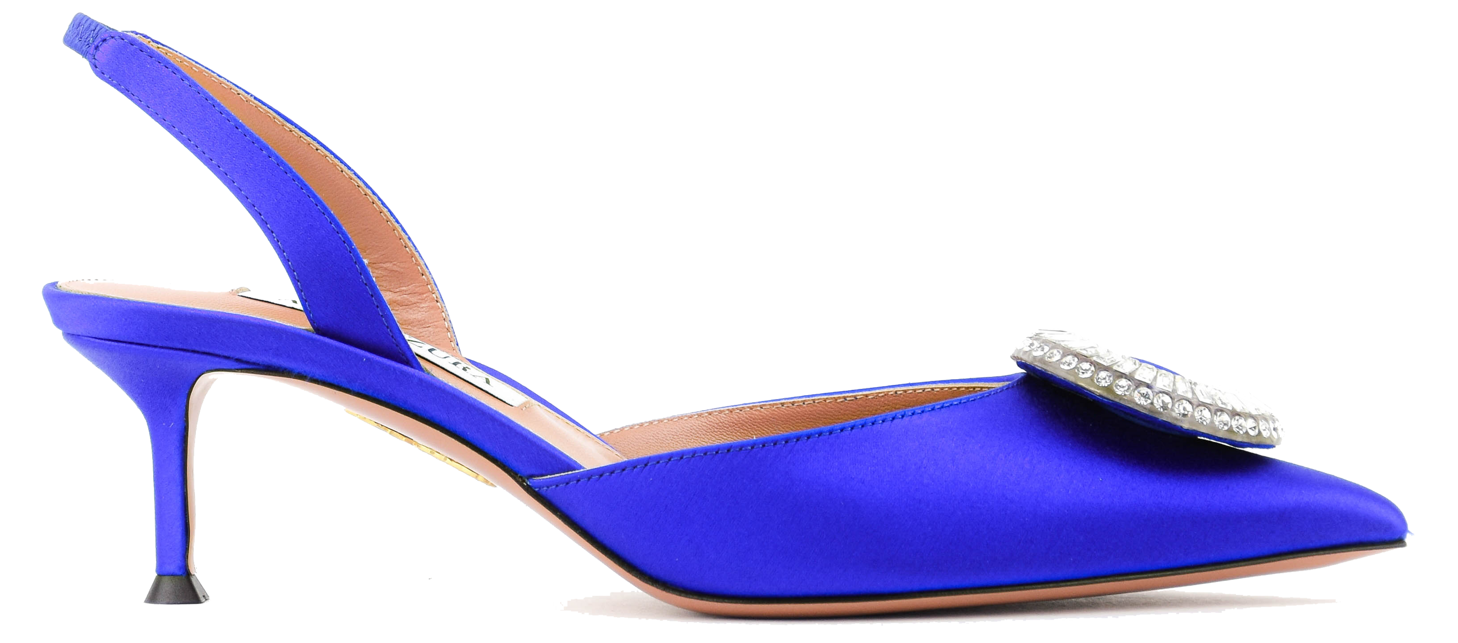 AQUAZZURA CRYSTAL HOOP SLING ROYAL BLUE