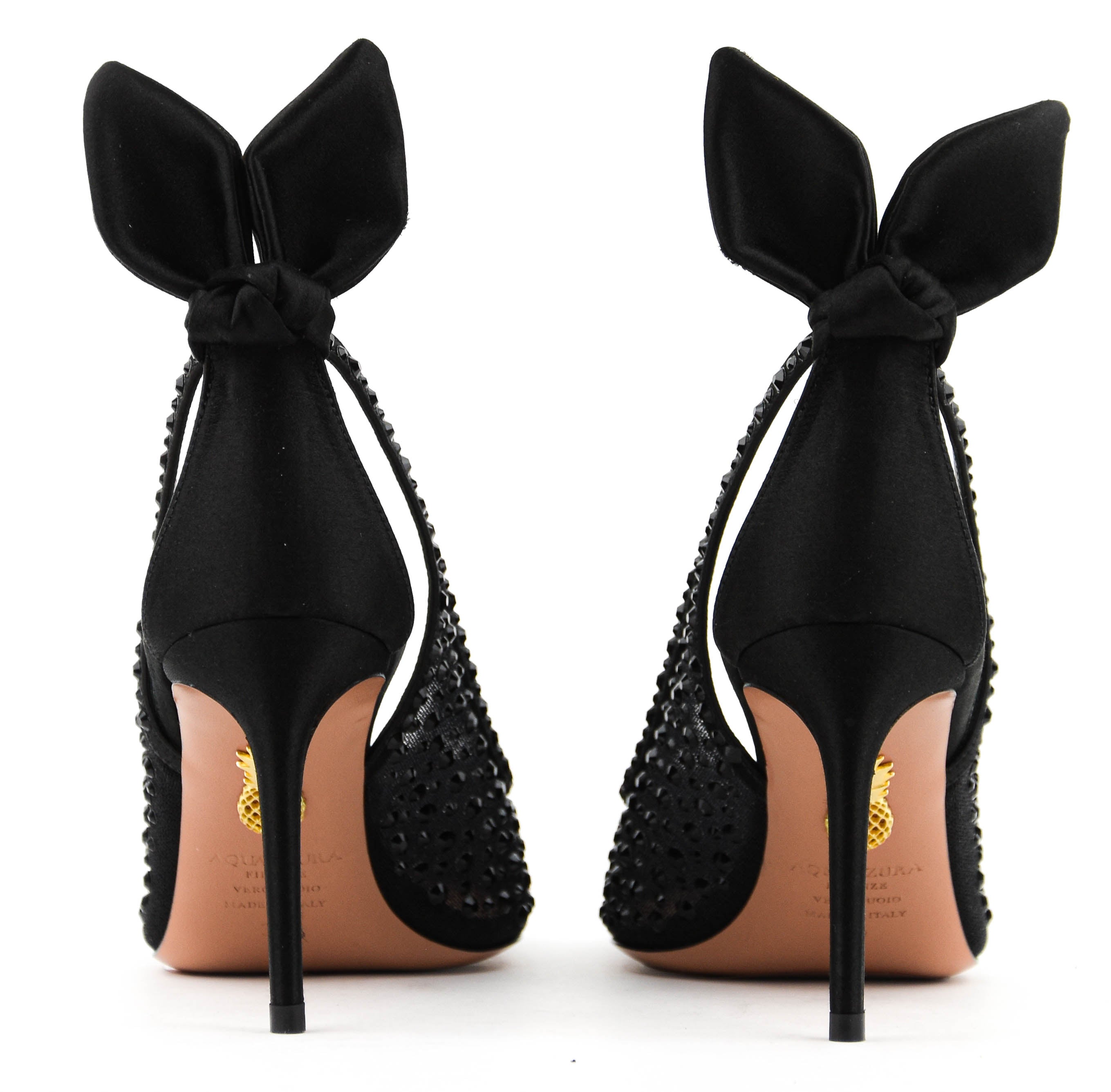 AQUAZZURA BOW TIE CRUSTAL TULE 95