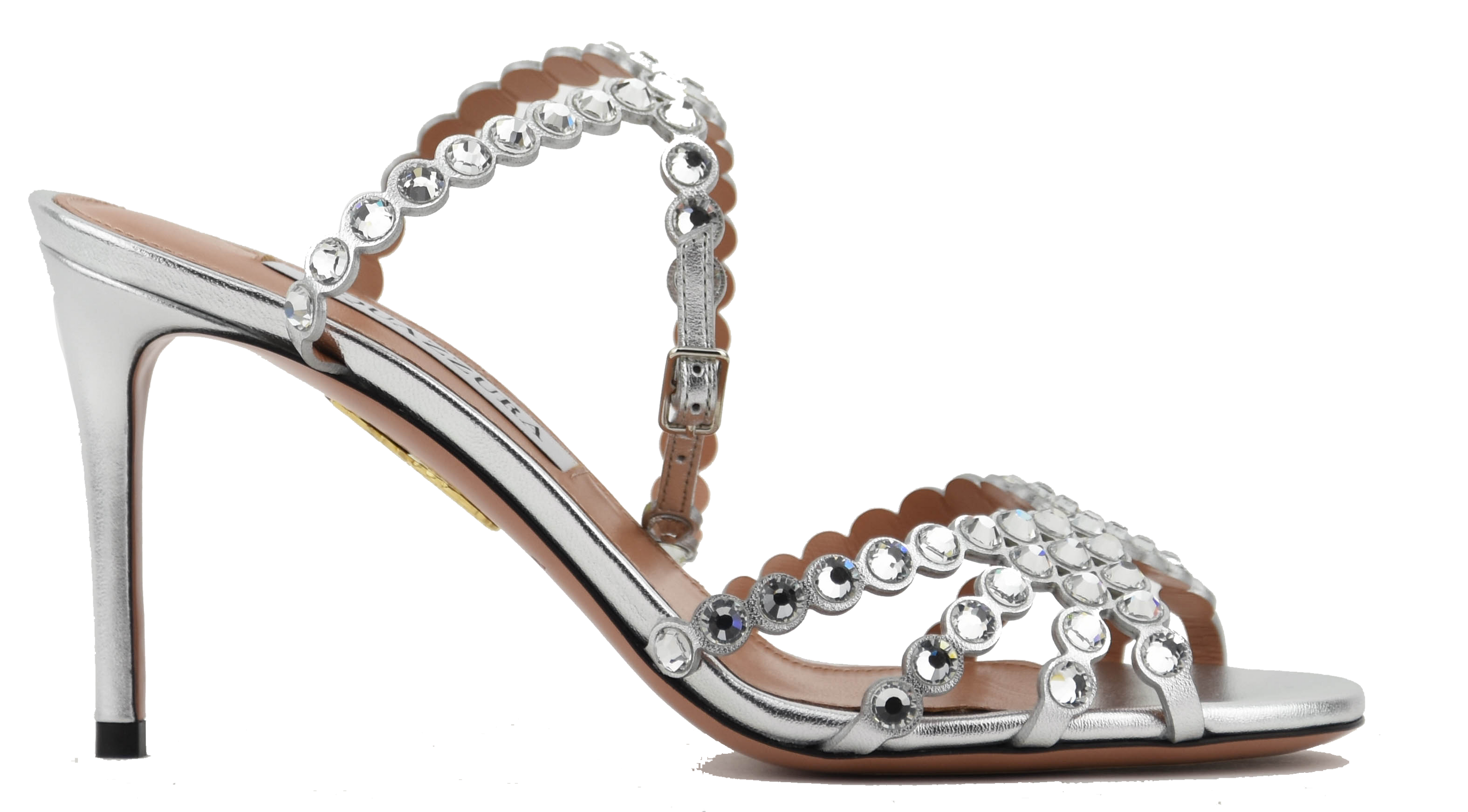 AQUAZZURA TEQUILA SANDAL 85 SILVER