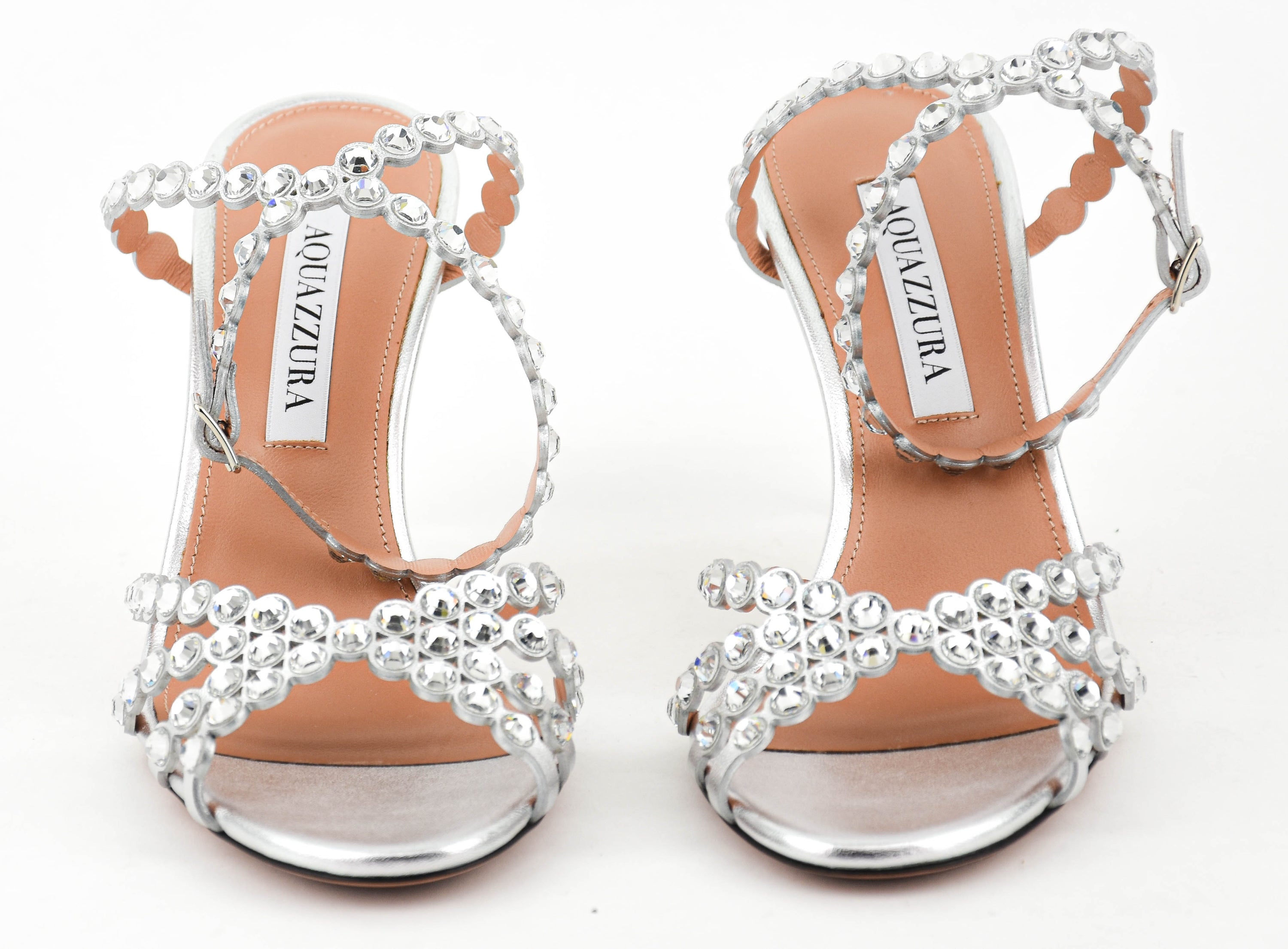 AQUAZZURA TEQUILA SANDAL 85 SILVER