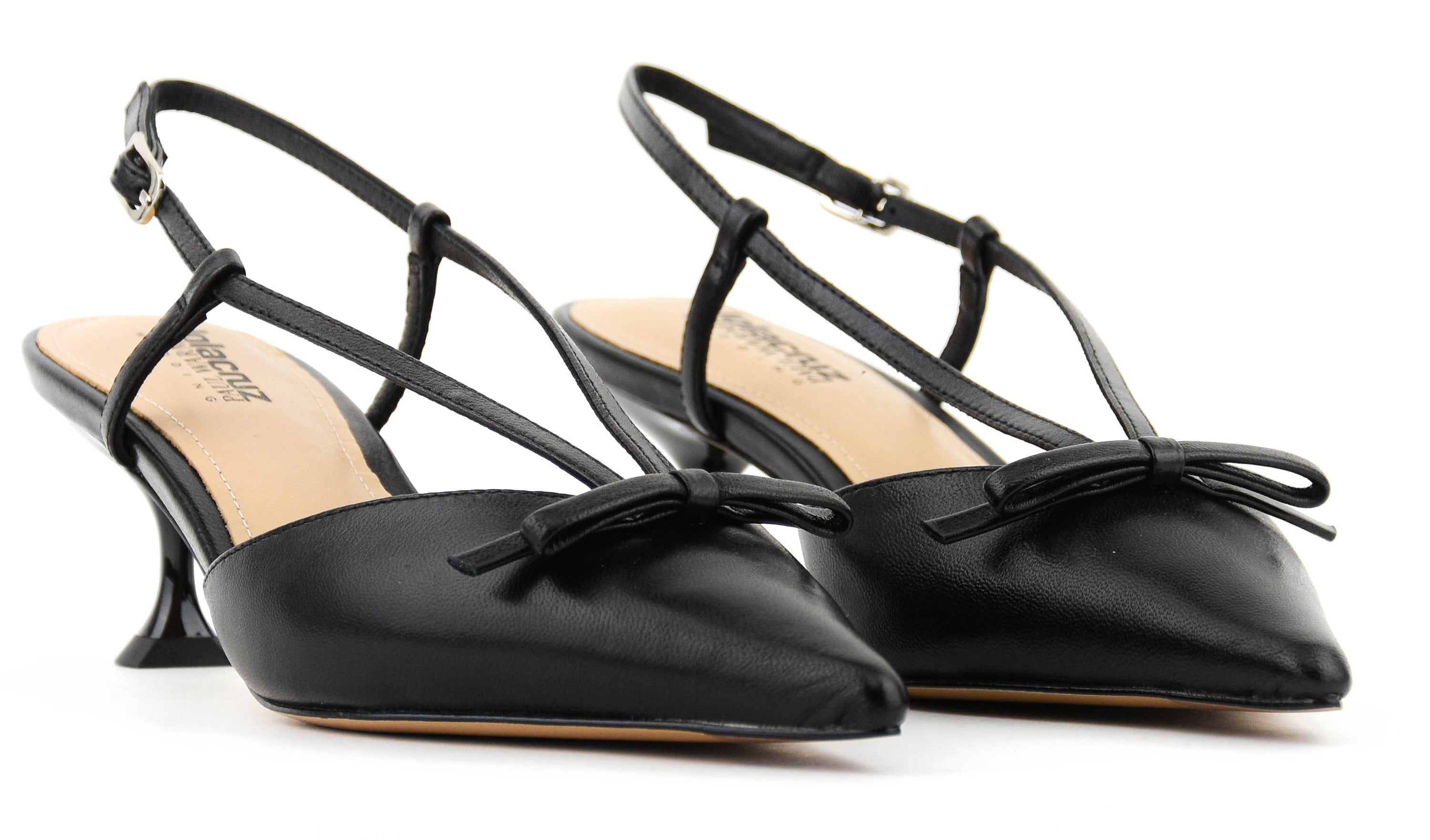 LOLA CRUZ SATINA 55 SLINGBACK BLACK