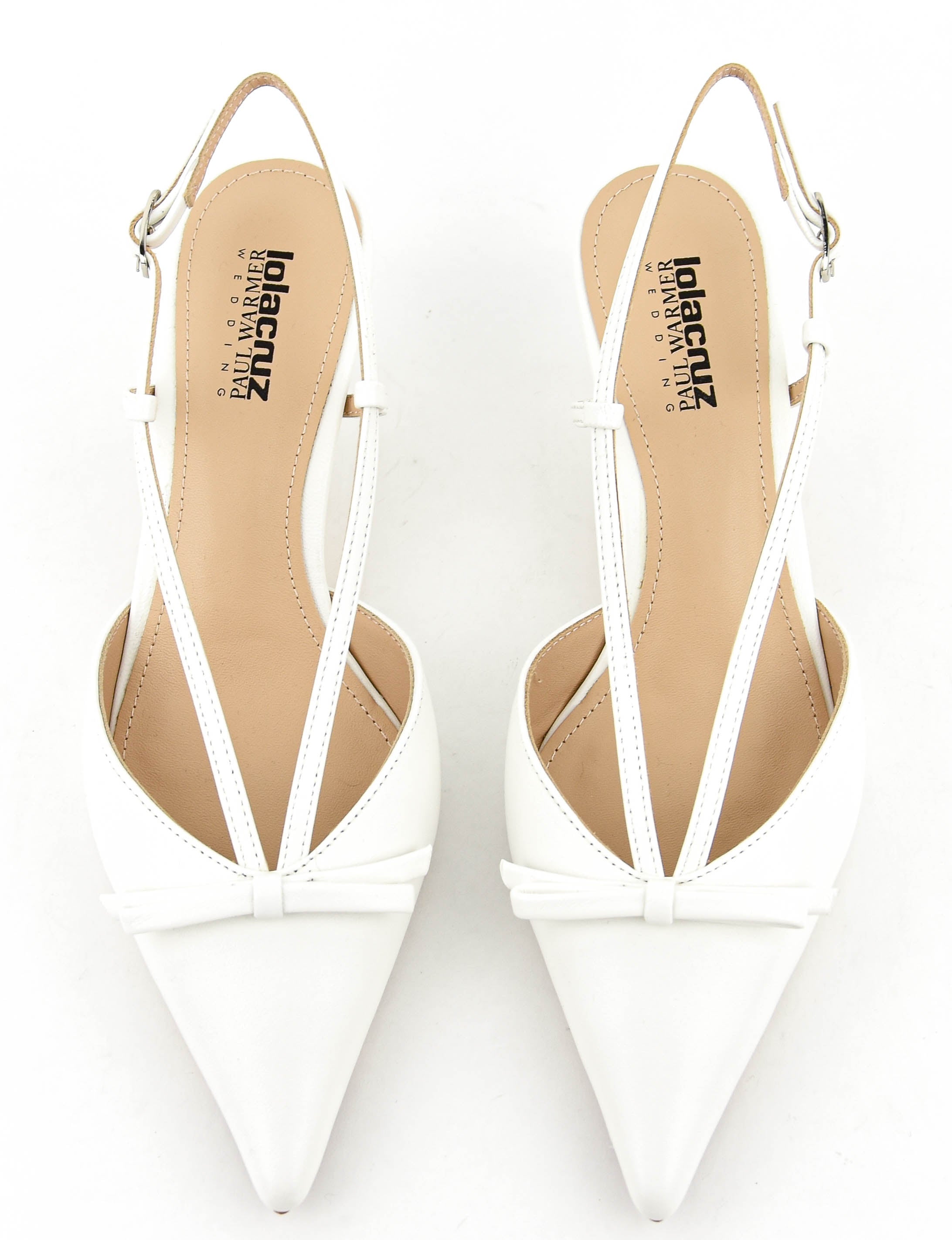 LOLA CRUZ SATINA 55 SLINGBACK WHITE