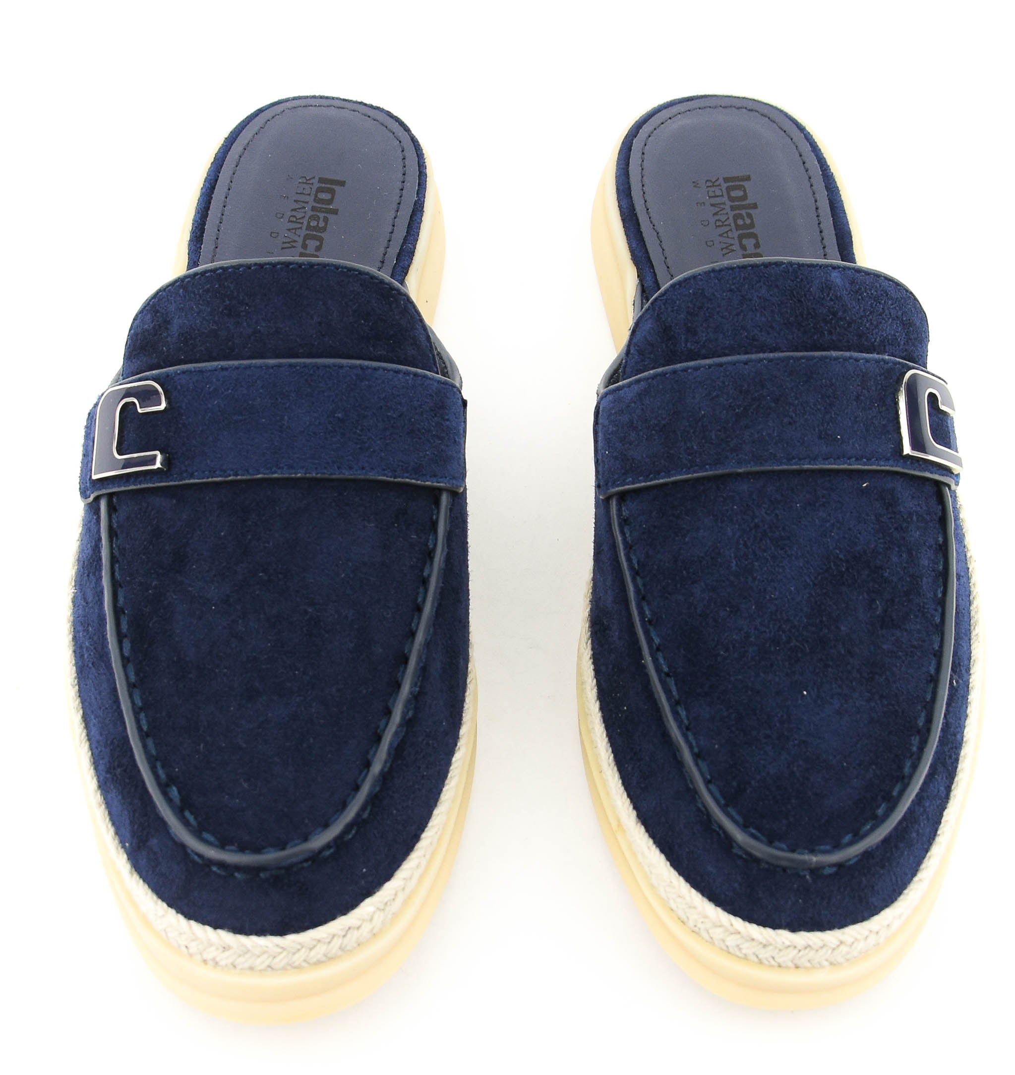 LOLA CRUZ RHODES MULE NAVY BLUE