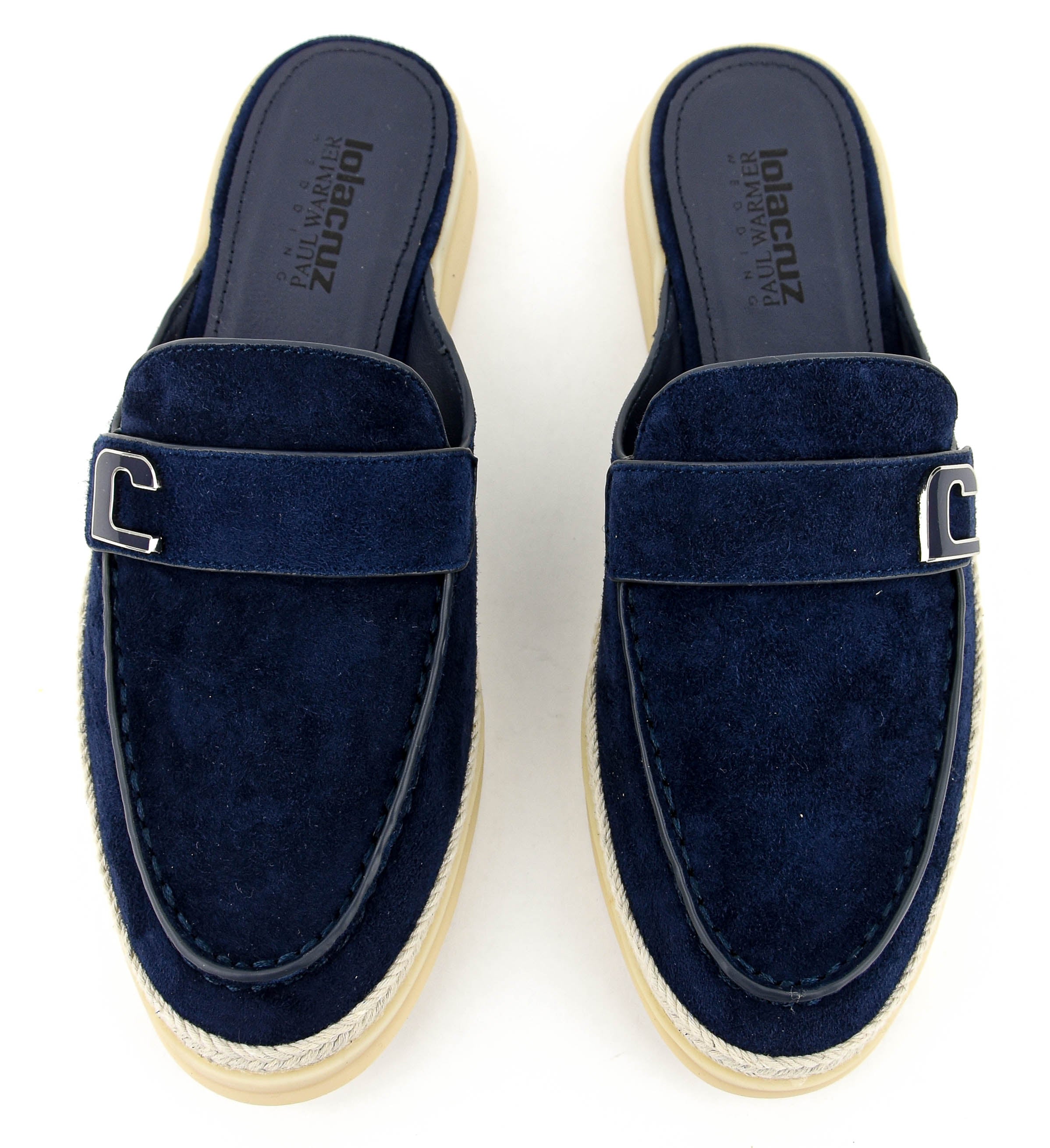 LOLA CRUZ RHODES MULE NAVY BLUE